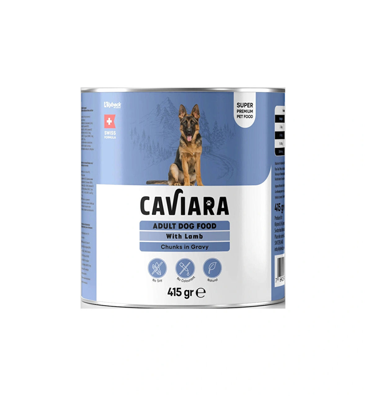 Caviara Sos Içinde Et Parçacıklı Kuzu Etli Yetişkin Köpek Konservesi 415 gr