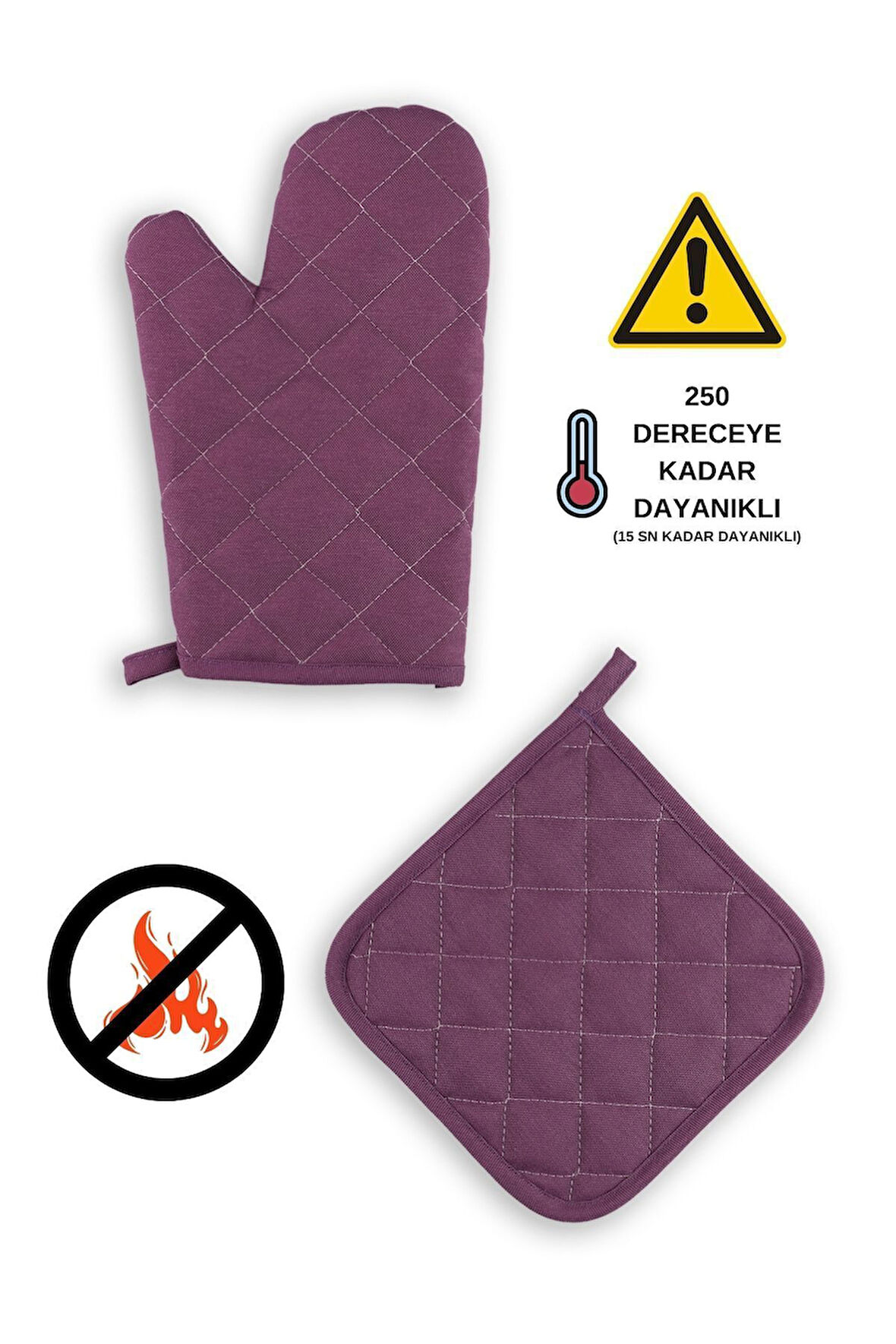 Yanmaz Fırın Eldiveni Ve Fırın Tutacağı (1 ELDİVEN 1 TUTACAK)