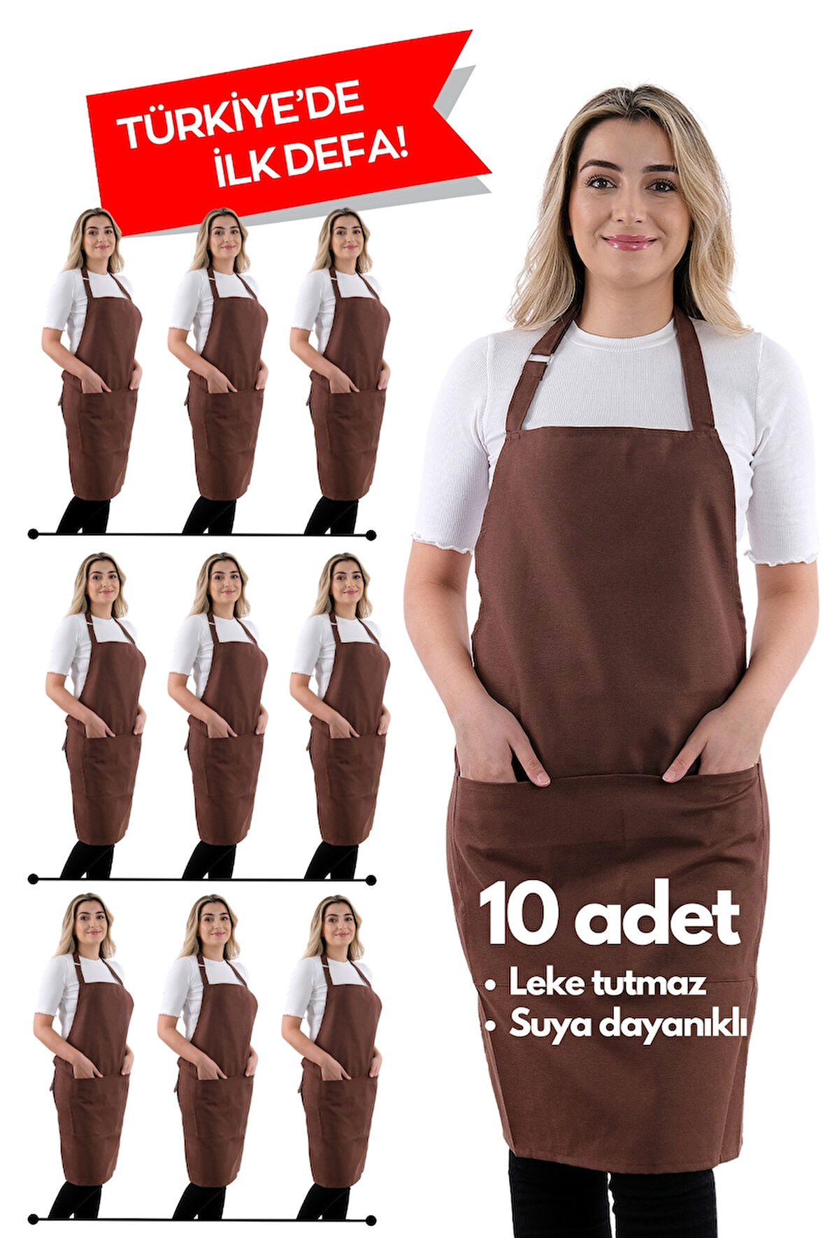 10 Adet Simple ayarlanabilir askılı mutfak önlüğü