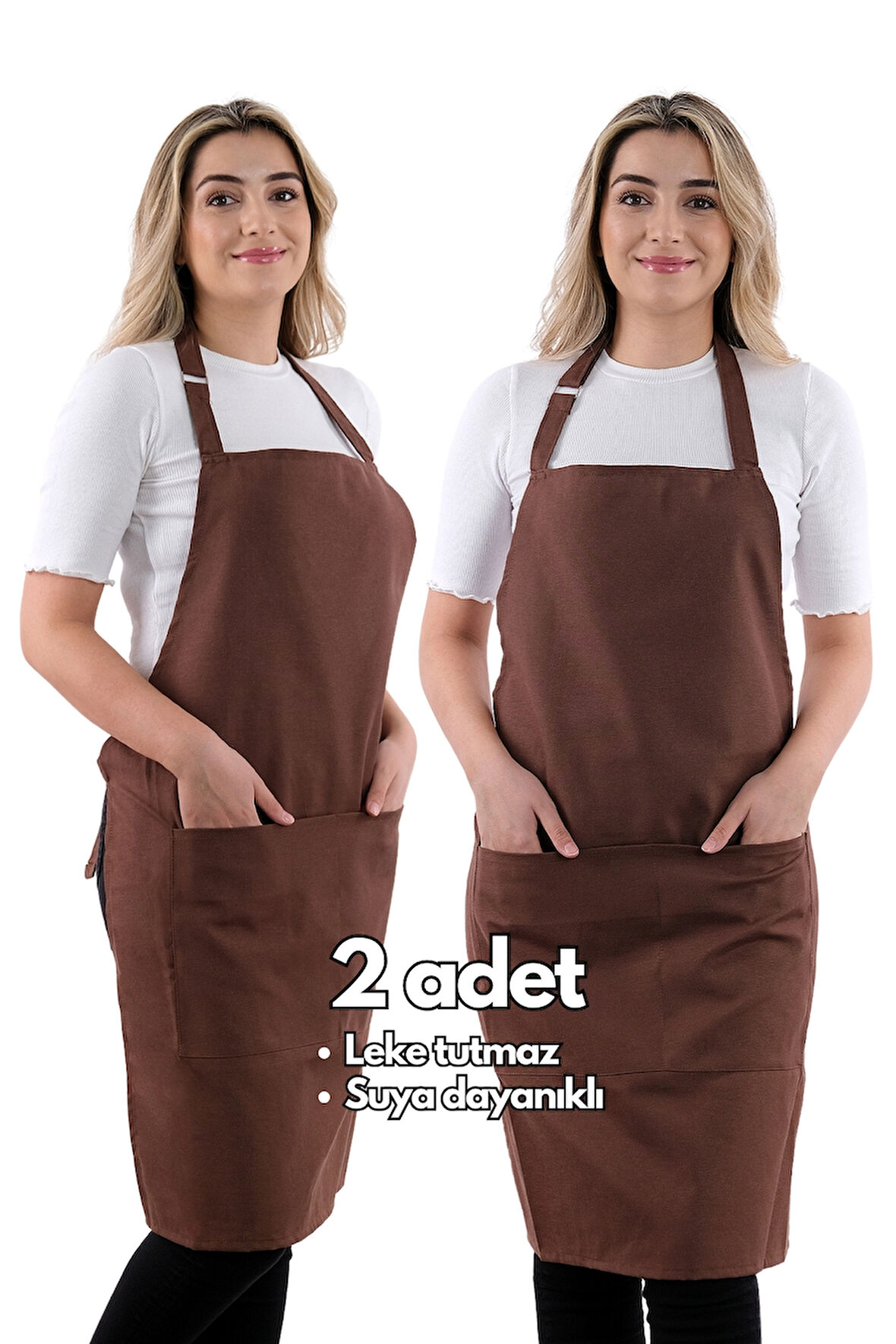2 Adet Simple ayarlanabilir askılı mutfak önlüğü