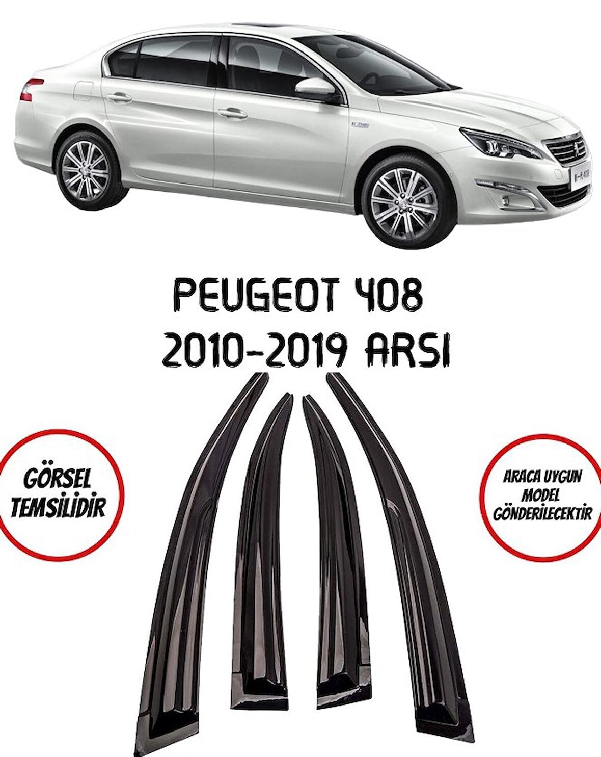Balp Peugeot 408 Cam Rüzgarlığı 4lü 2010-2019