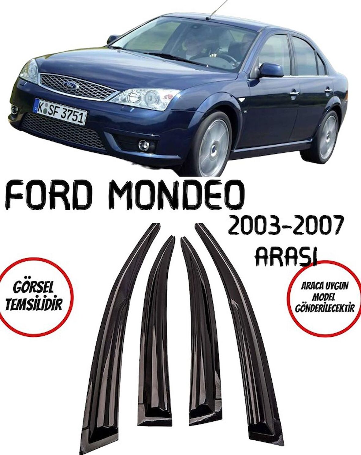 Balp Ford Mondeo 2003-2007 Arası Cam Rüzgarlığı 4lü