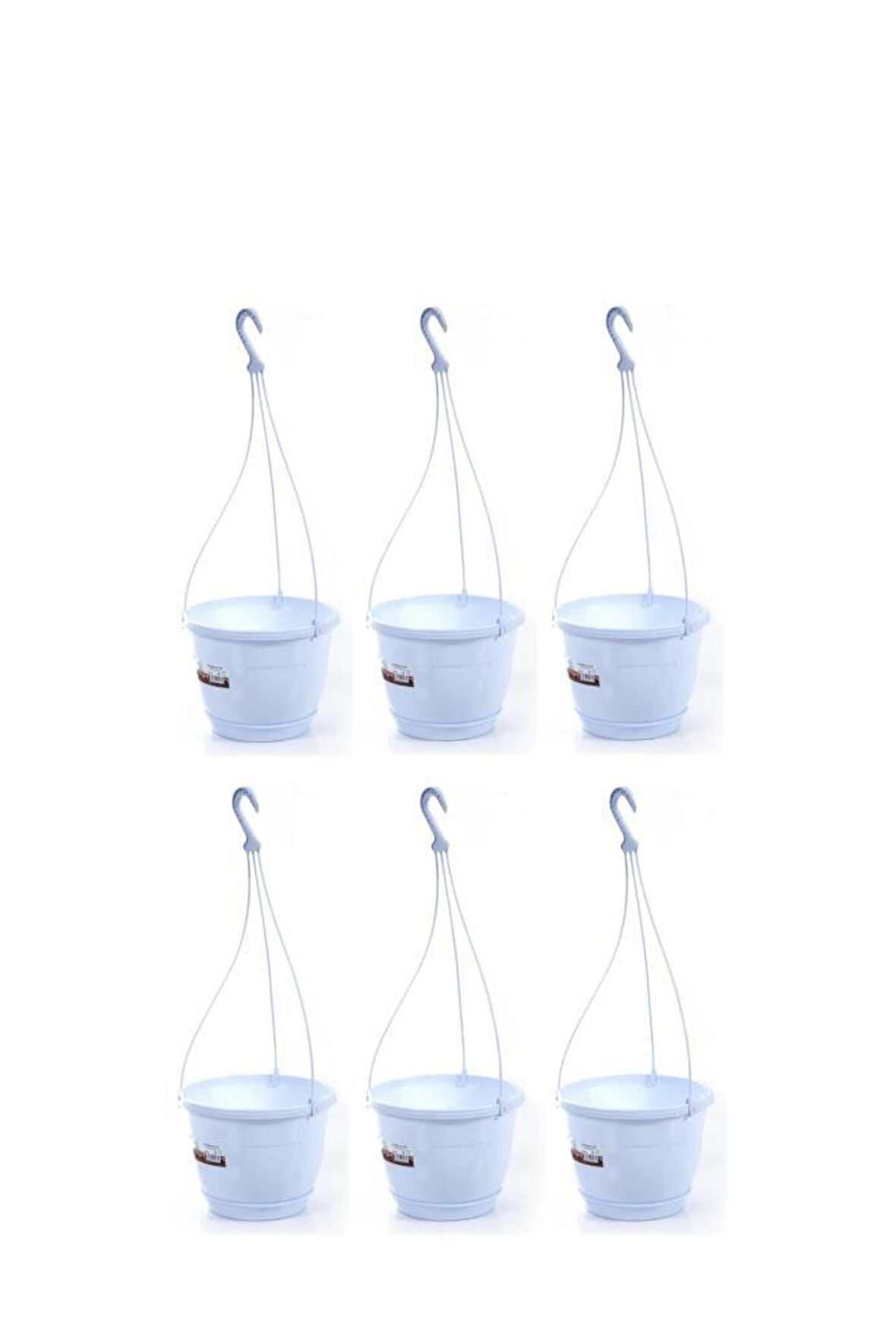 Omnipazar SO-SM01 Safir Makrome Askılı Balkon Saksı 1,7 lt Beyaz 6 Adet