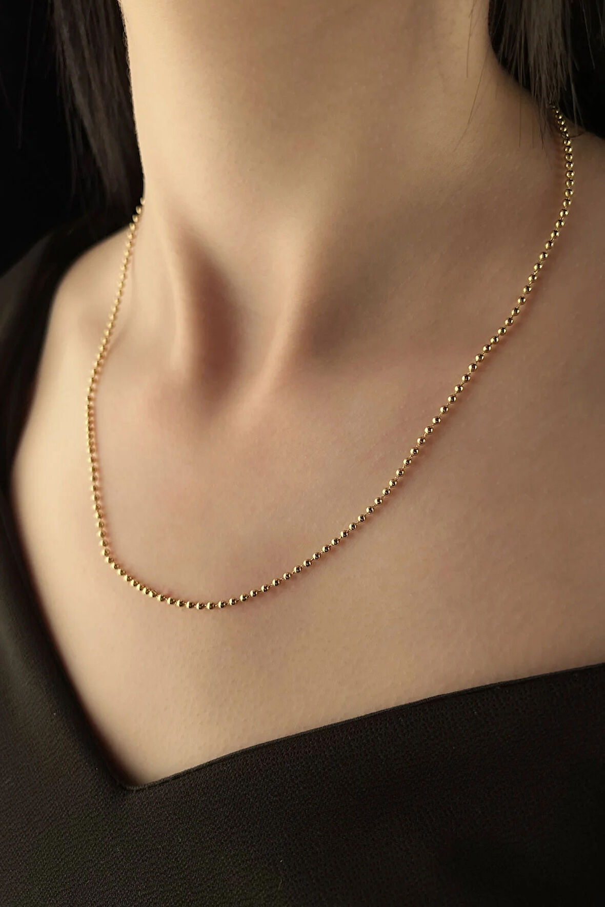 14 Ayar Altın Top Zincir 2 mm
