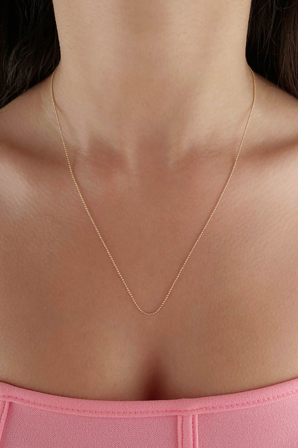 14 Ayar Altın Sarı Topçuk Zincir 1.00 mm