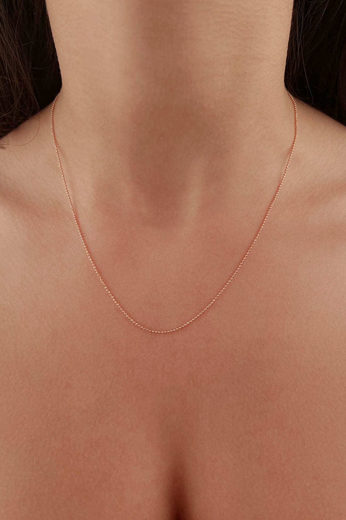 14 Ayar Altın Rose Topçuk Zincir 1.00 mm