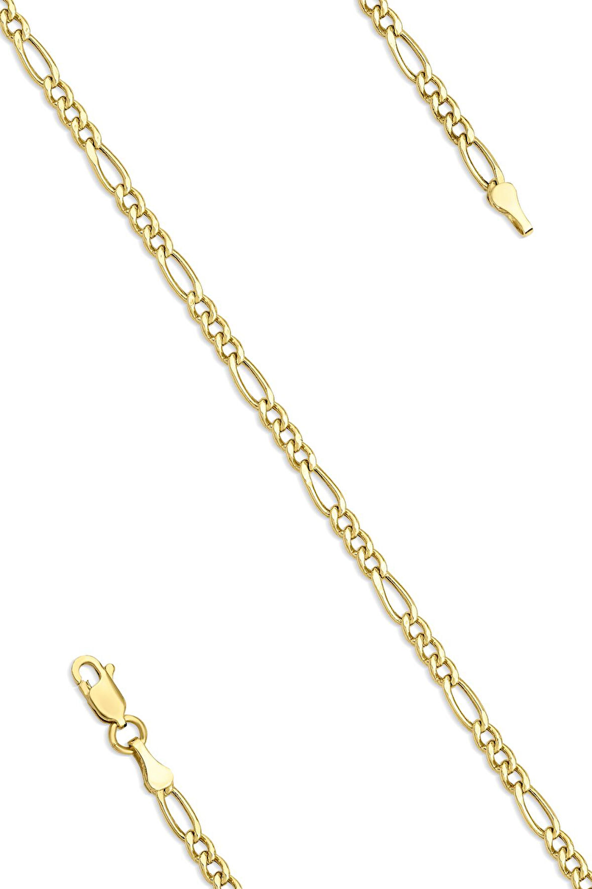 14 Ayar Altın Figaro Bileklik İnce 2.75  mm