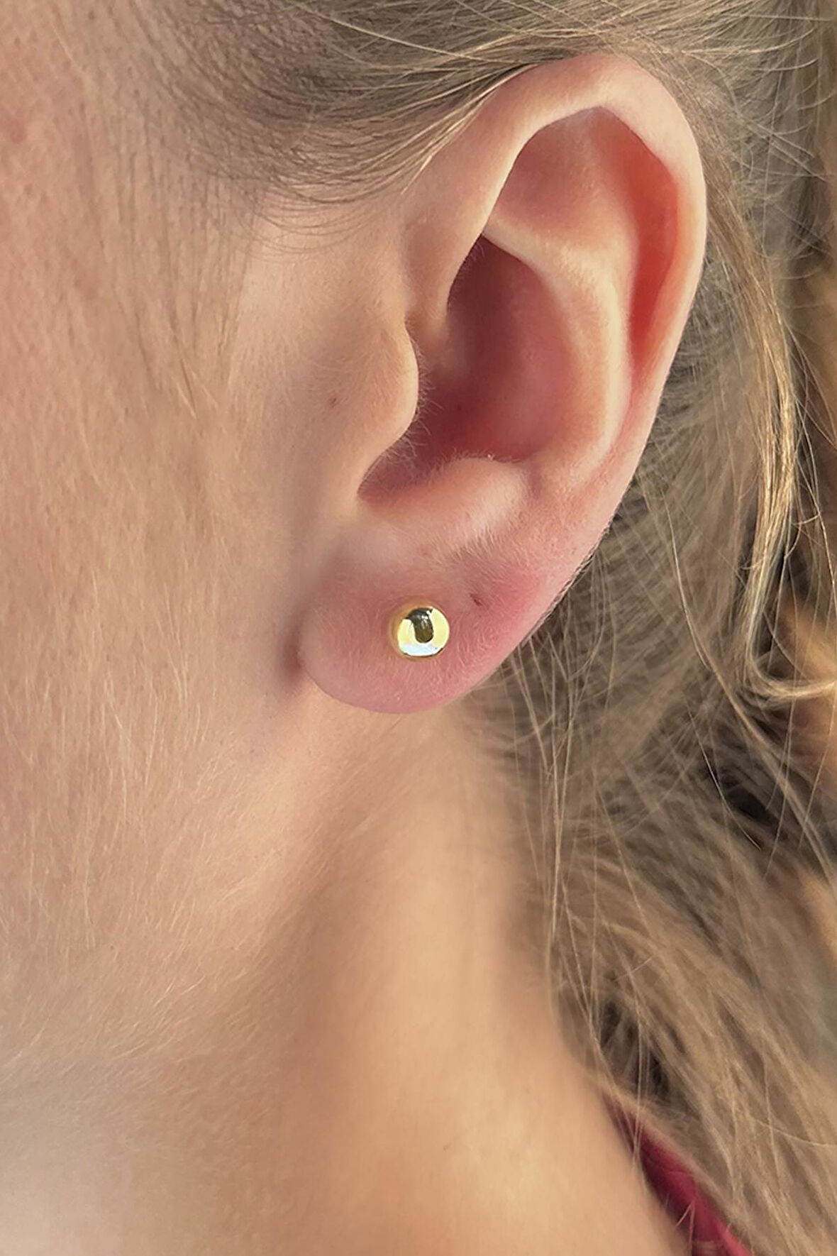 14 Ayar Altın Top Küpe 6 mm