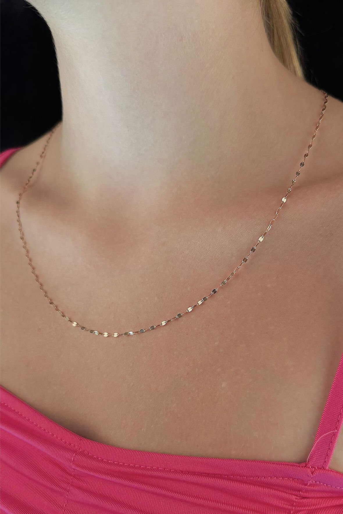 14 Ayar Altın Aynalı Zincir Kolye Orta 1.75 mm