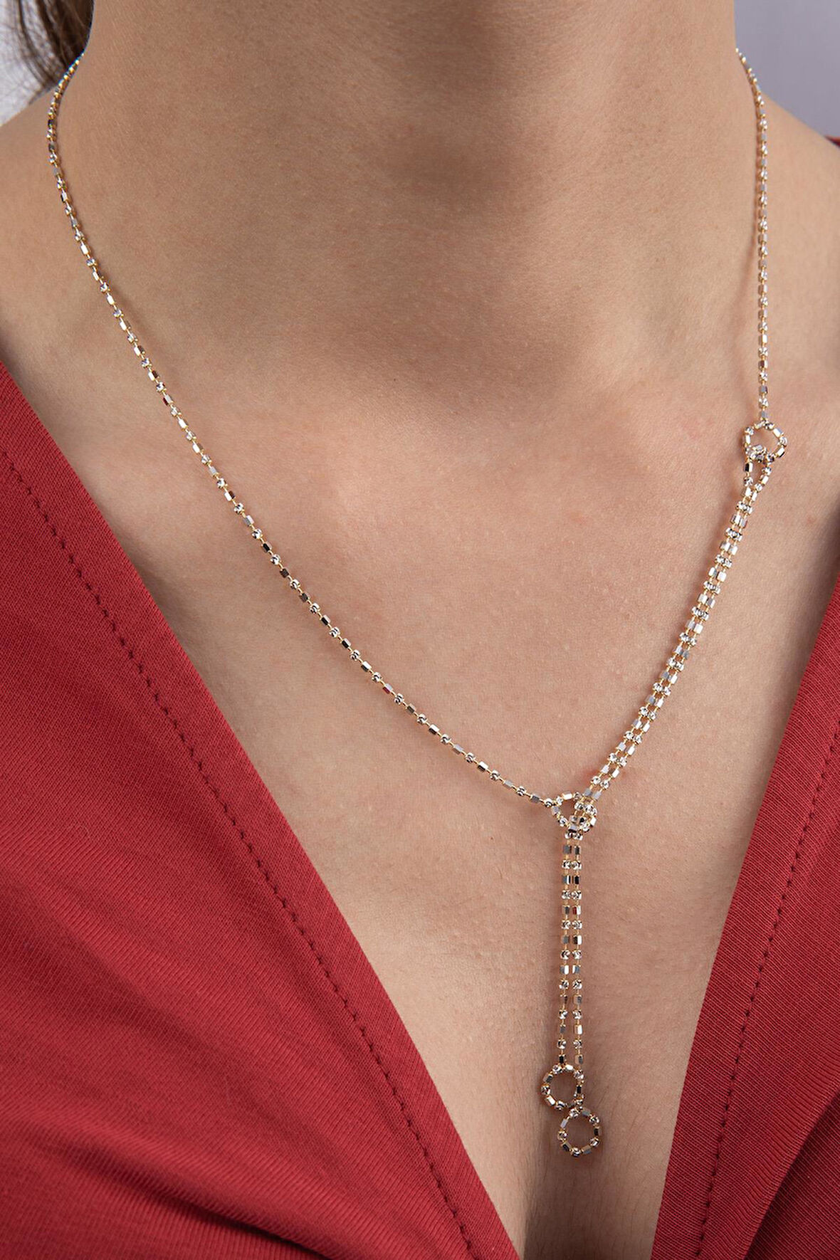 14 Ayar Altın Özel Tasarım Stella Sallantılı Kolye