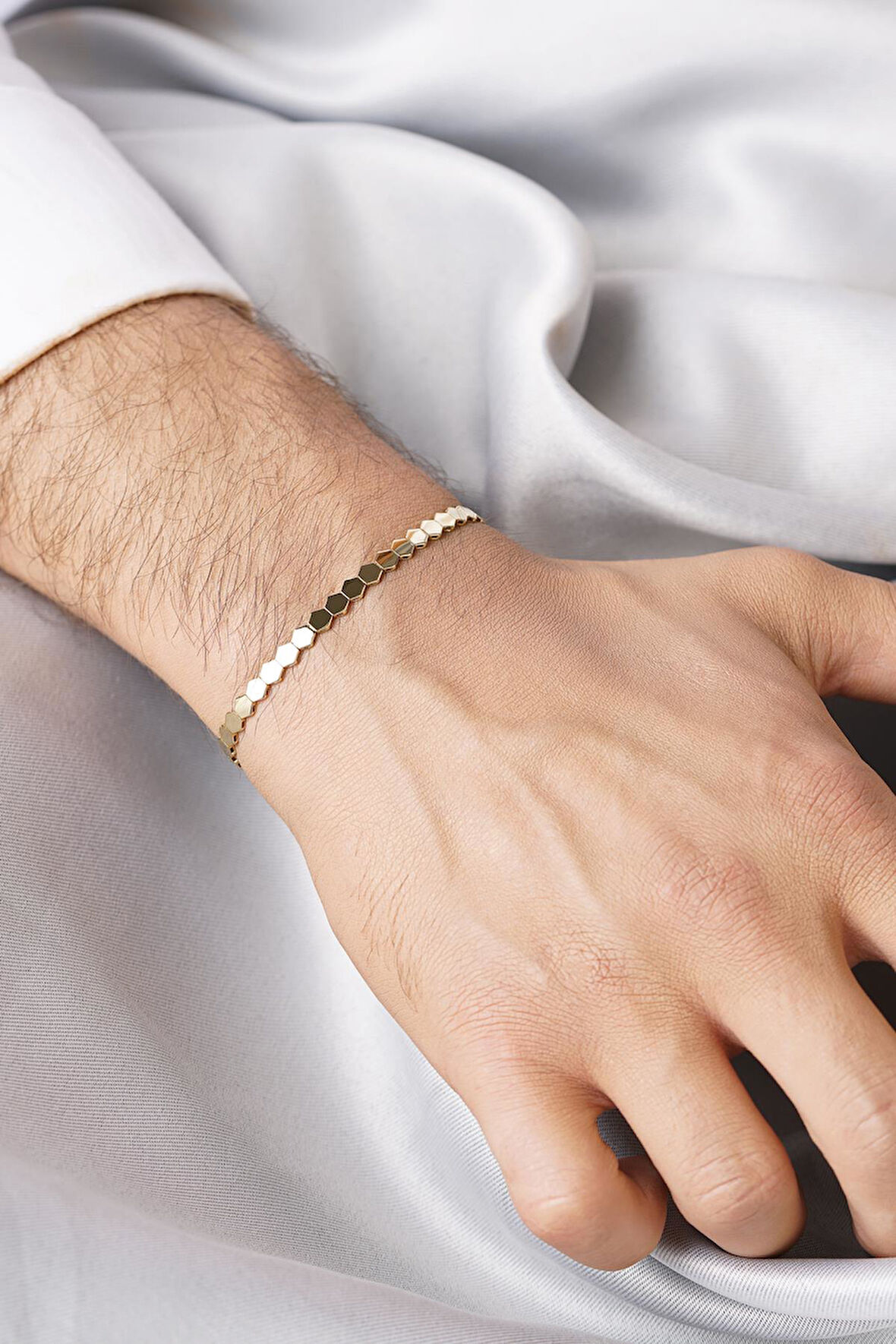 14 Ayar Altın Petek Modeli Erkek Bileklik