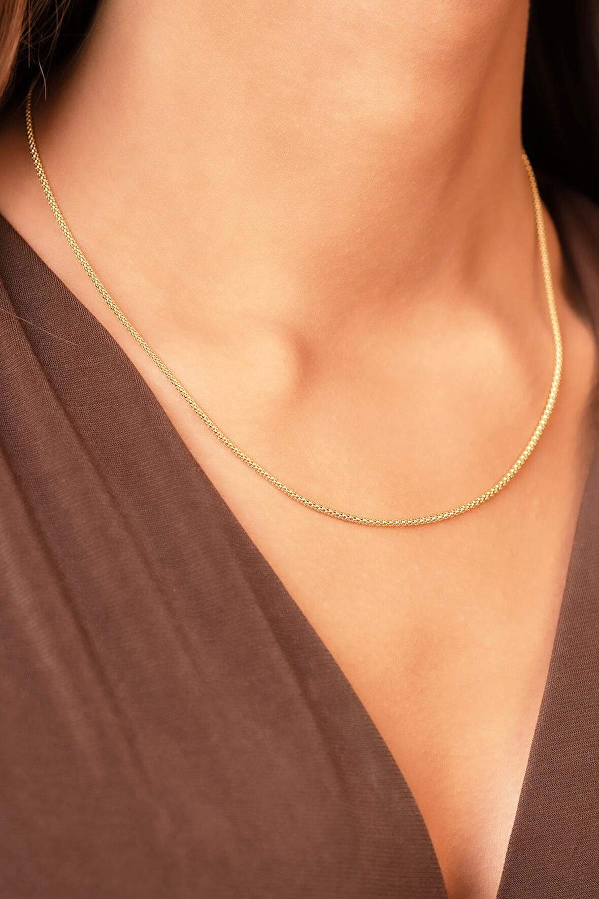 14 Ayar Altın Spica Zincir Kolye