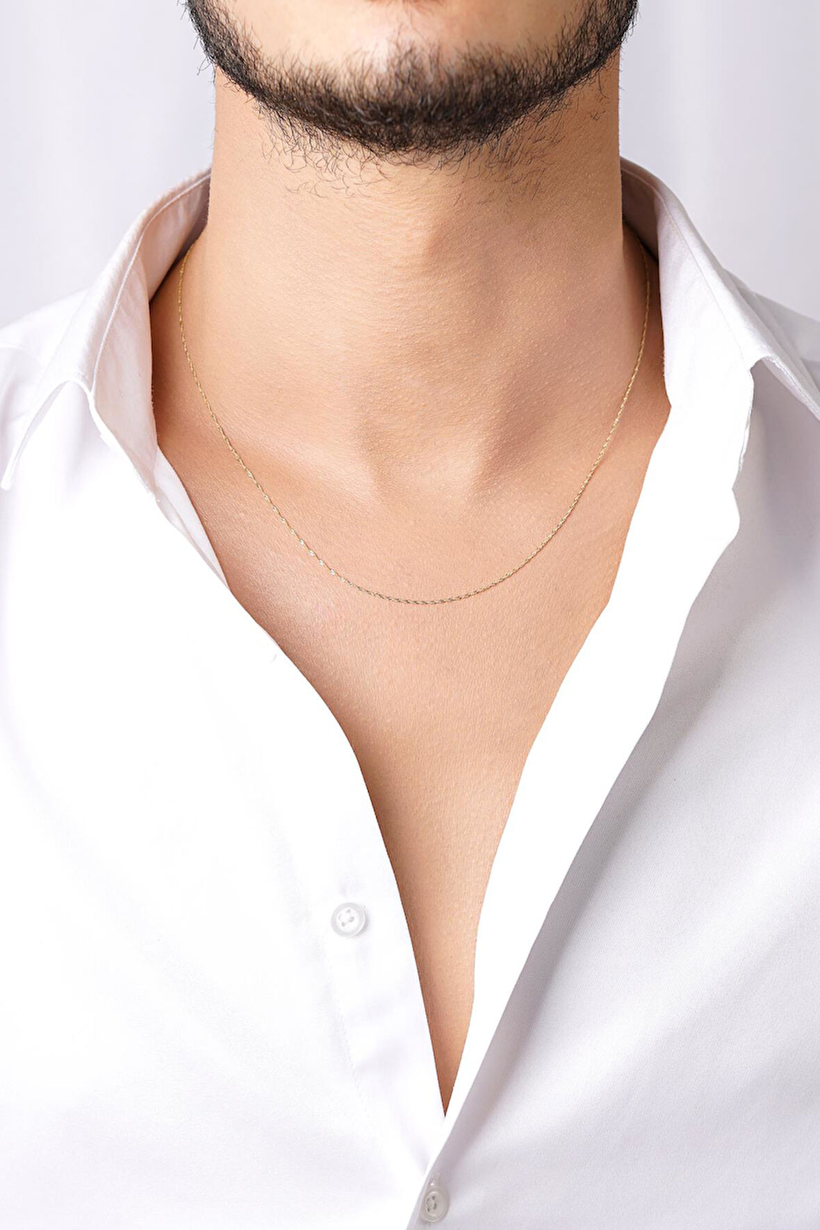 14 Ayar Altın Singapur Zincir Erkek Kolye 0.75 mm