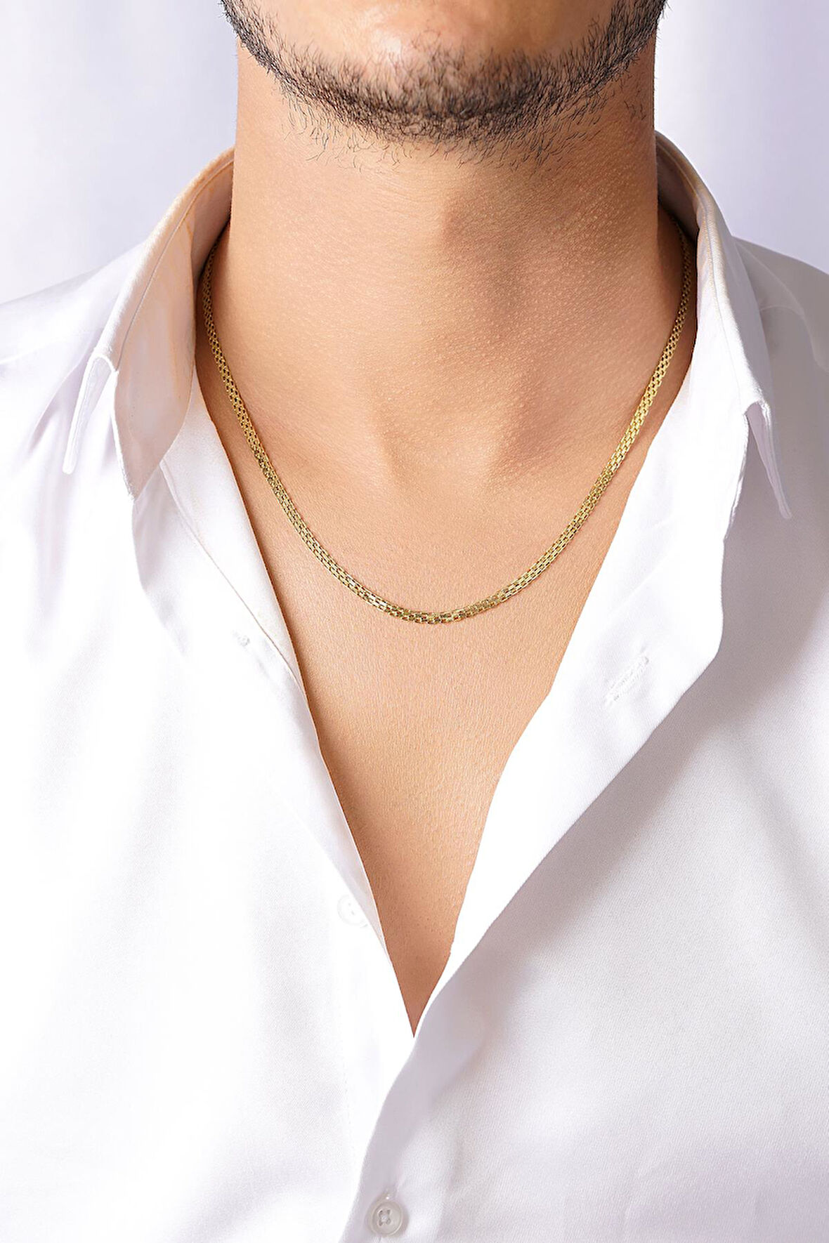 14 Ayar Altın Bismark Zincir Erkek Kolye