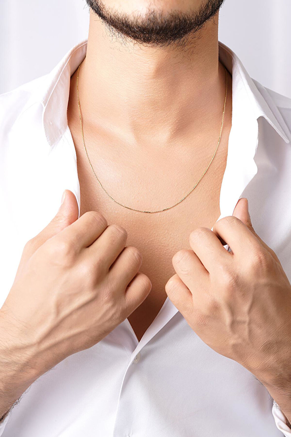 14 Ayar Altın Çubuklu Erkek Kolye