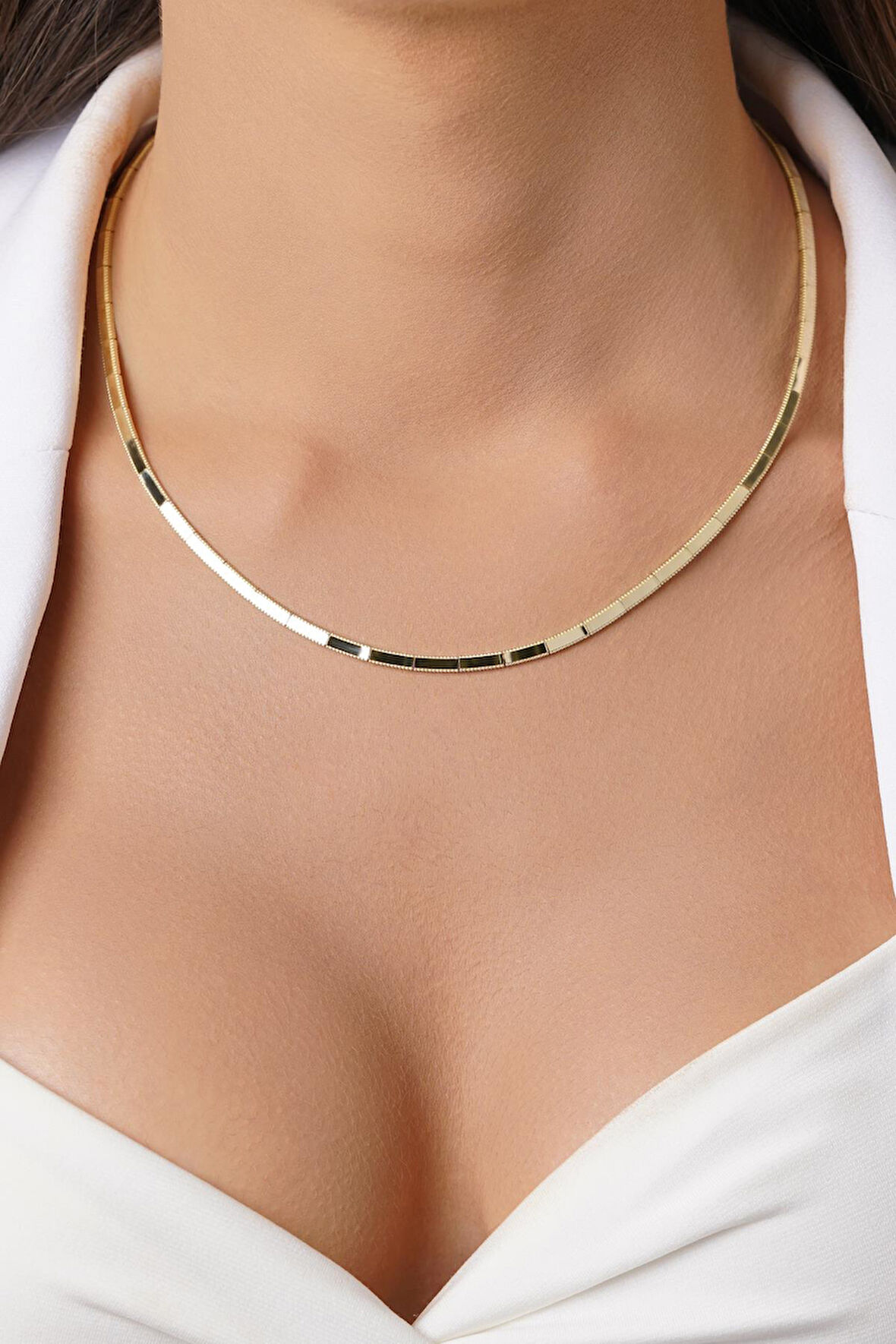 14 Ayar Altın Düz Ajda Kolye