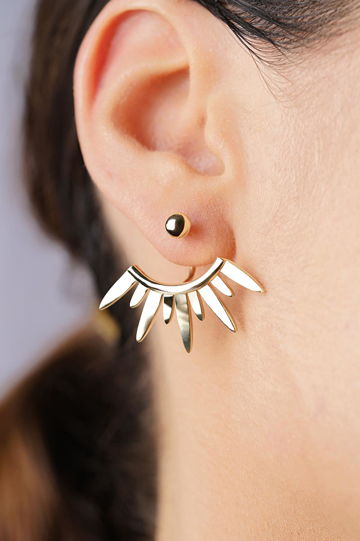 14 Ayar Altın Solaris Küpe