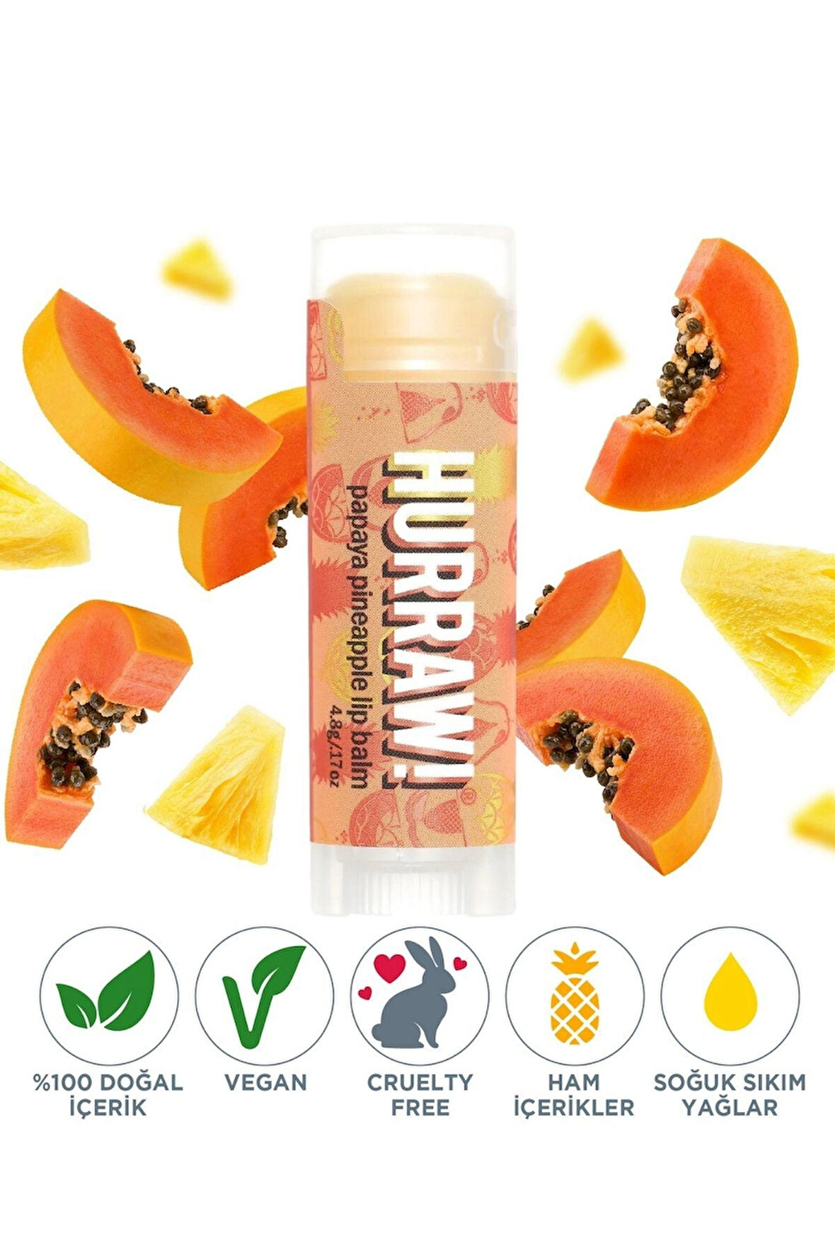 Papaya Ananaslı Dudak Balmı 4.8 gr