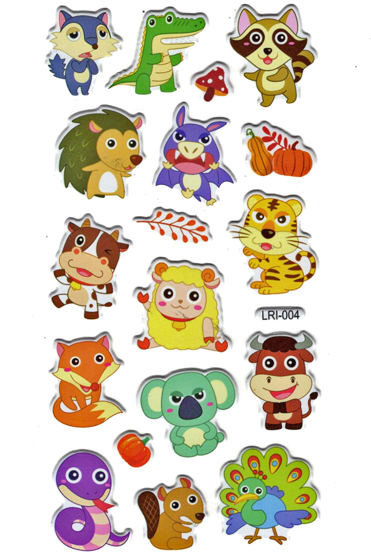Sticker Kabartmalı Stiker Defter Planlayıcı Etiket (Lrı004)-17x9 cm- Şirin Hayvanlar