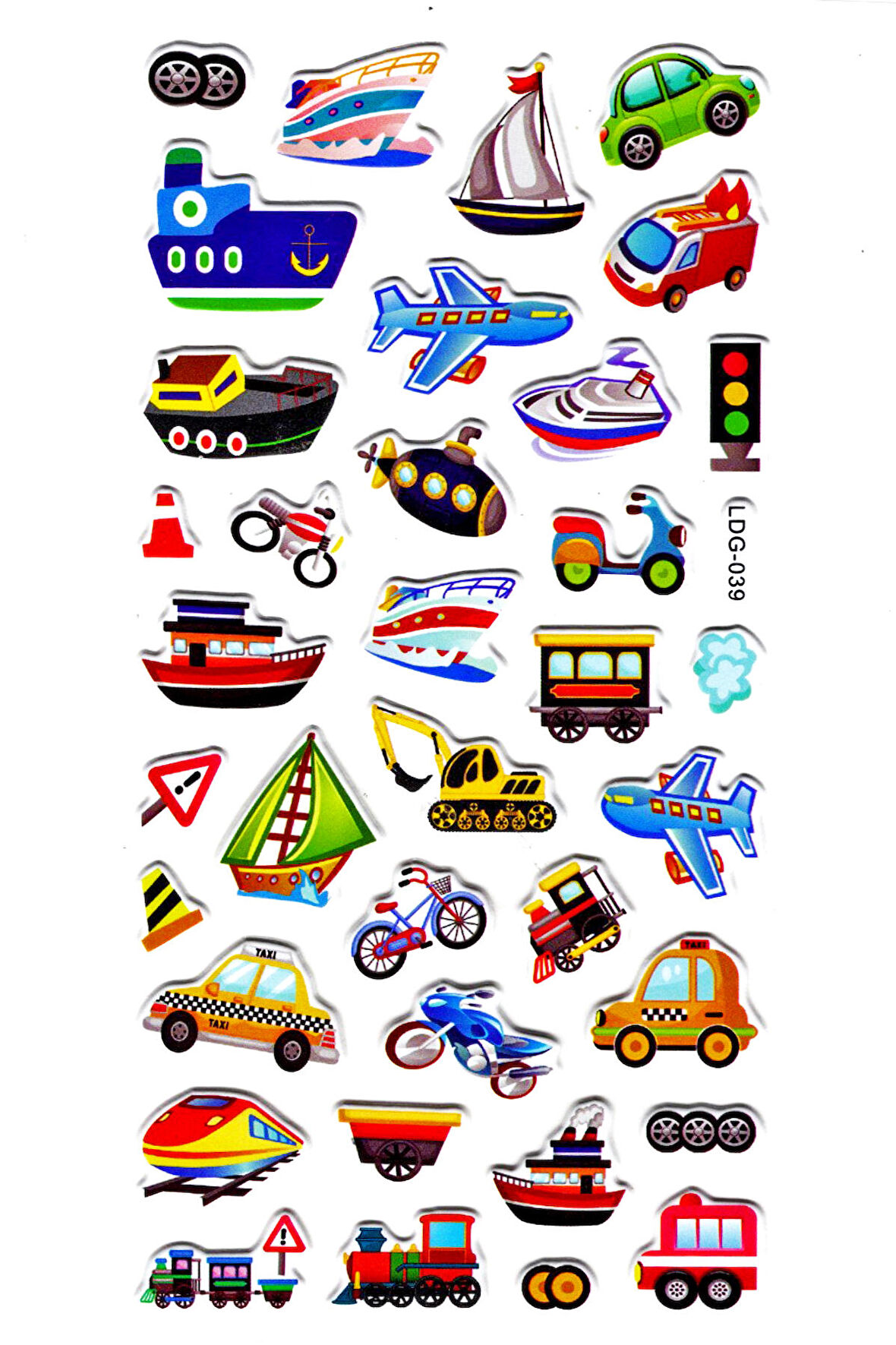 Sticker Kabartmalı Stiker Defter, Planlayıcı Etiket (Ldg039)-17x9 cm- Taşıtlar