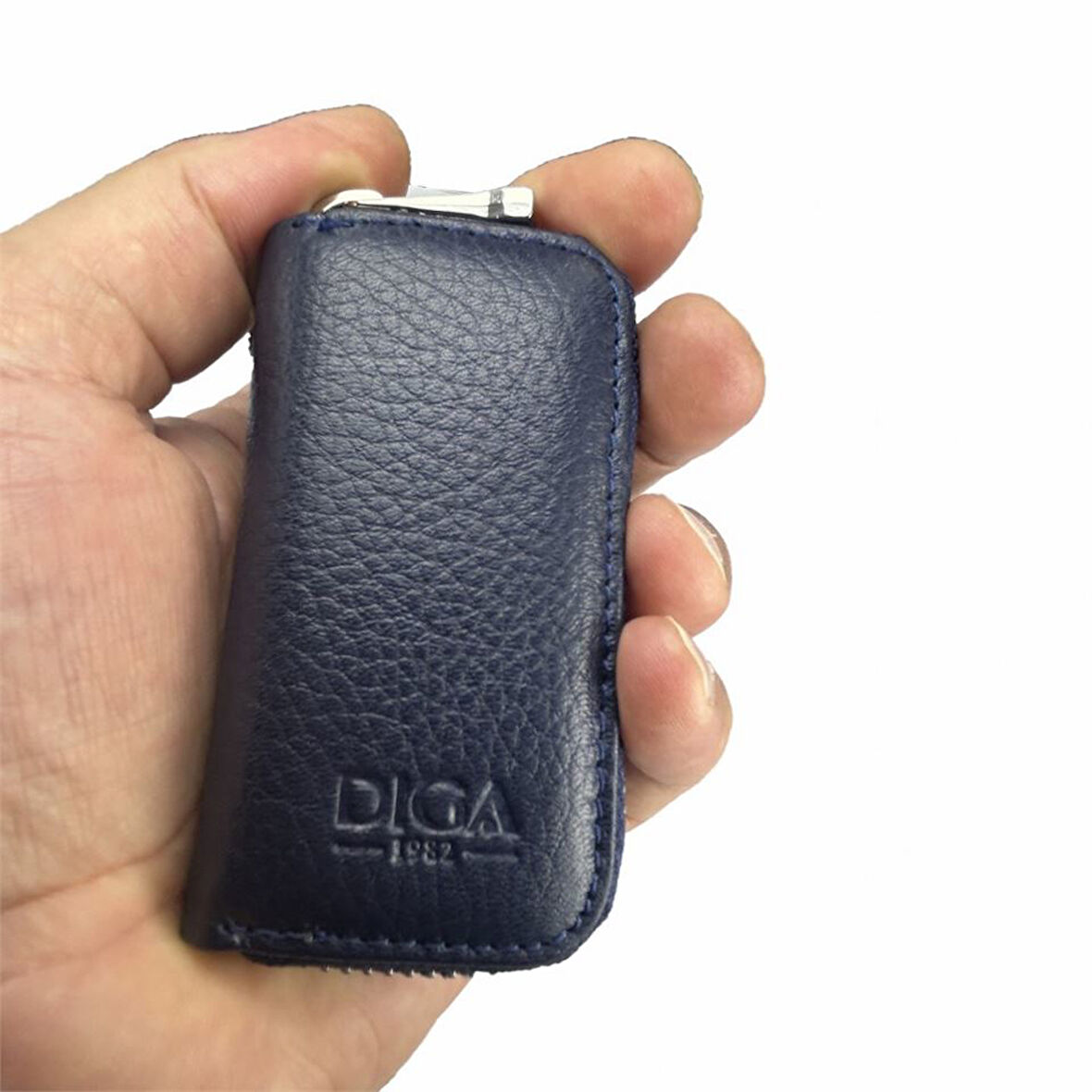 Hakiki Deri Otomobil Anahtarlığı Araba Anahtar Kılıfı Lacivert
