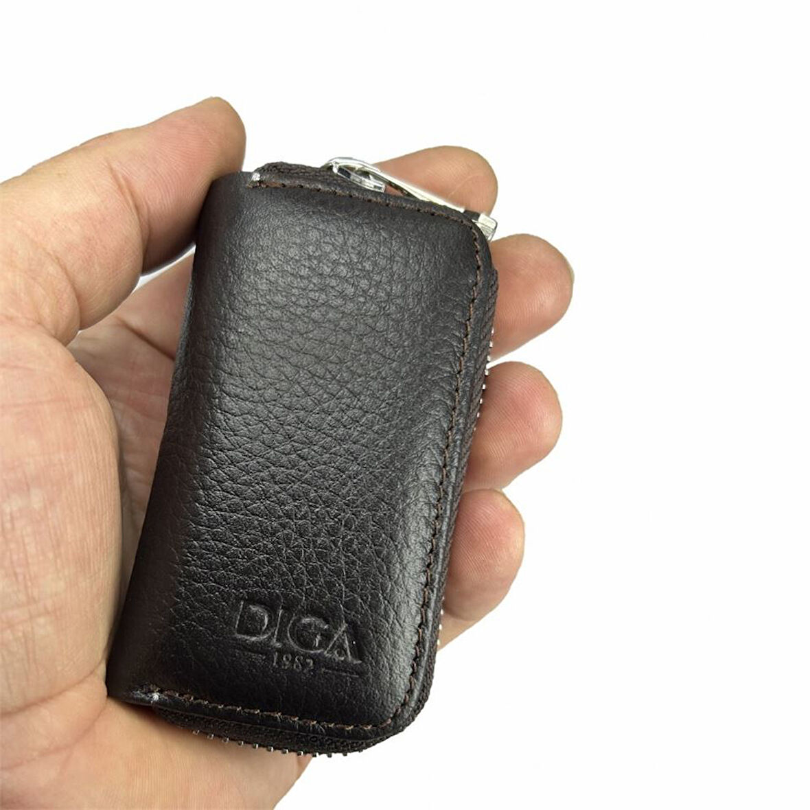 Hakiki Deri Otomobil Anahtarlığı Araba Anahtar Kılıfı Kahve