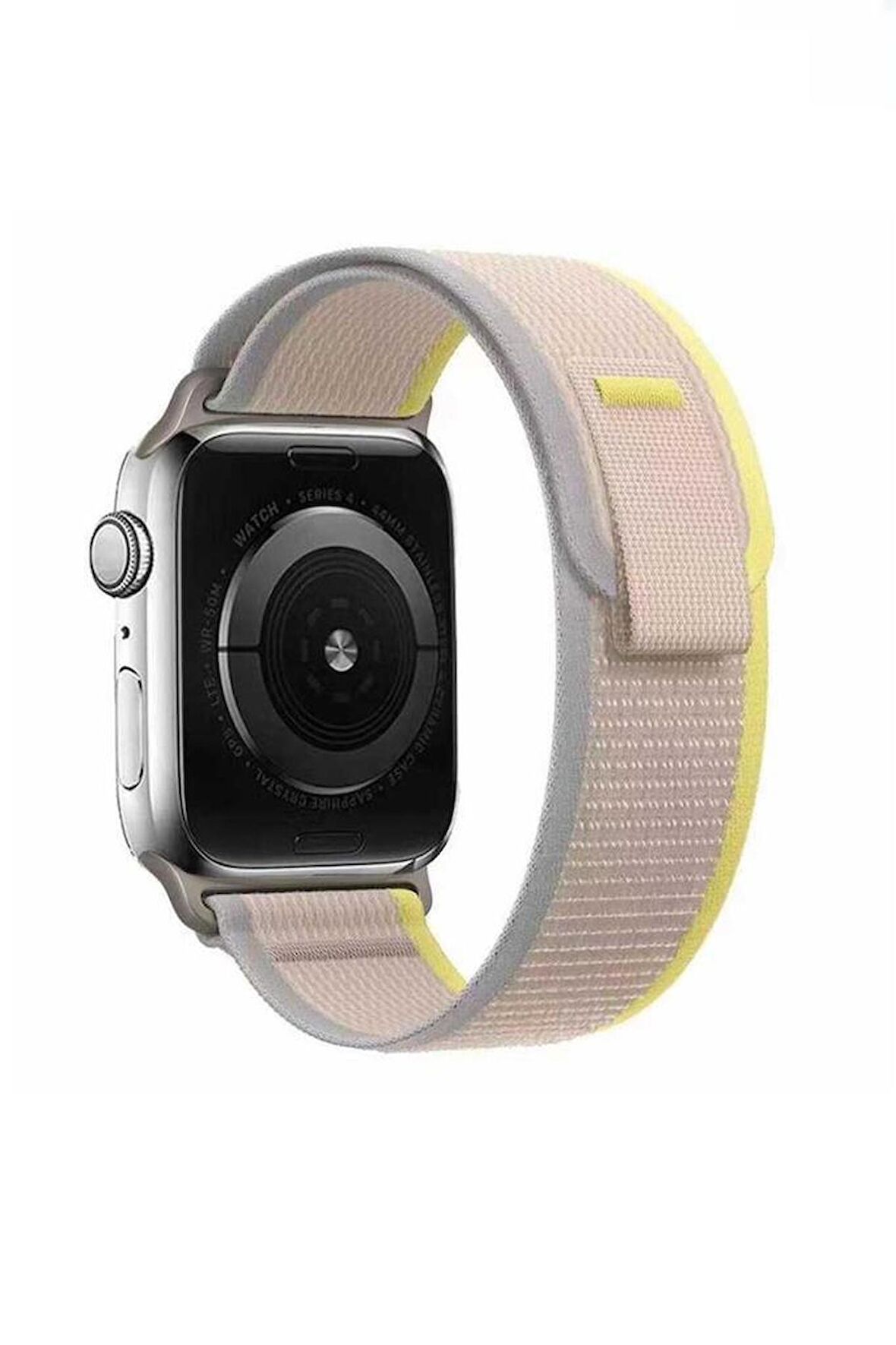 Apple Watch 7 45mm Renkli ​​​​KRD-77 Örgülü Hasır Tokalı Kordon