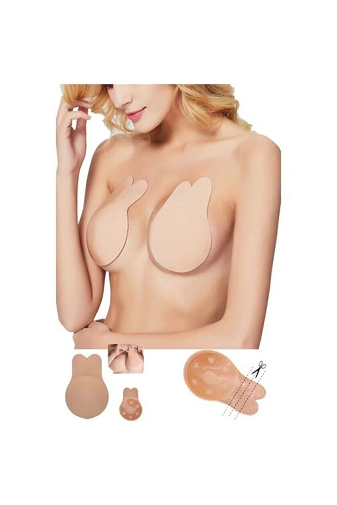 Göğüs Dikleştirici .gögüs Ucu Kapatıcı Yapışkanlı Askısız Sütyen Siyah Rengi