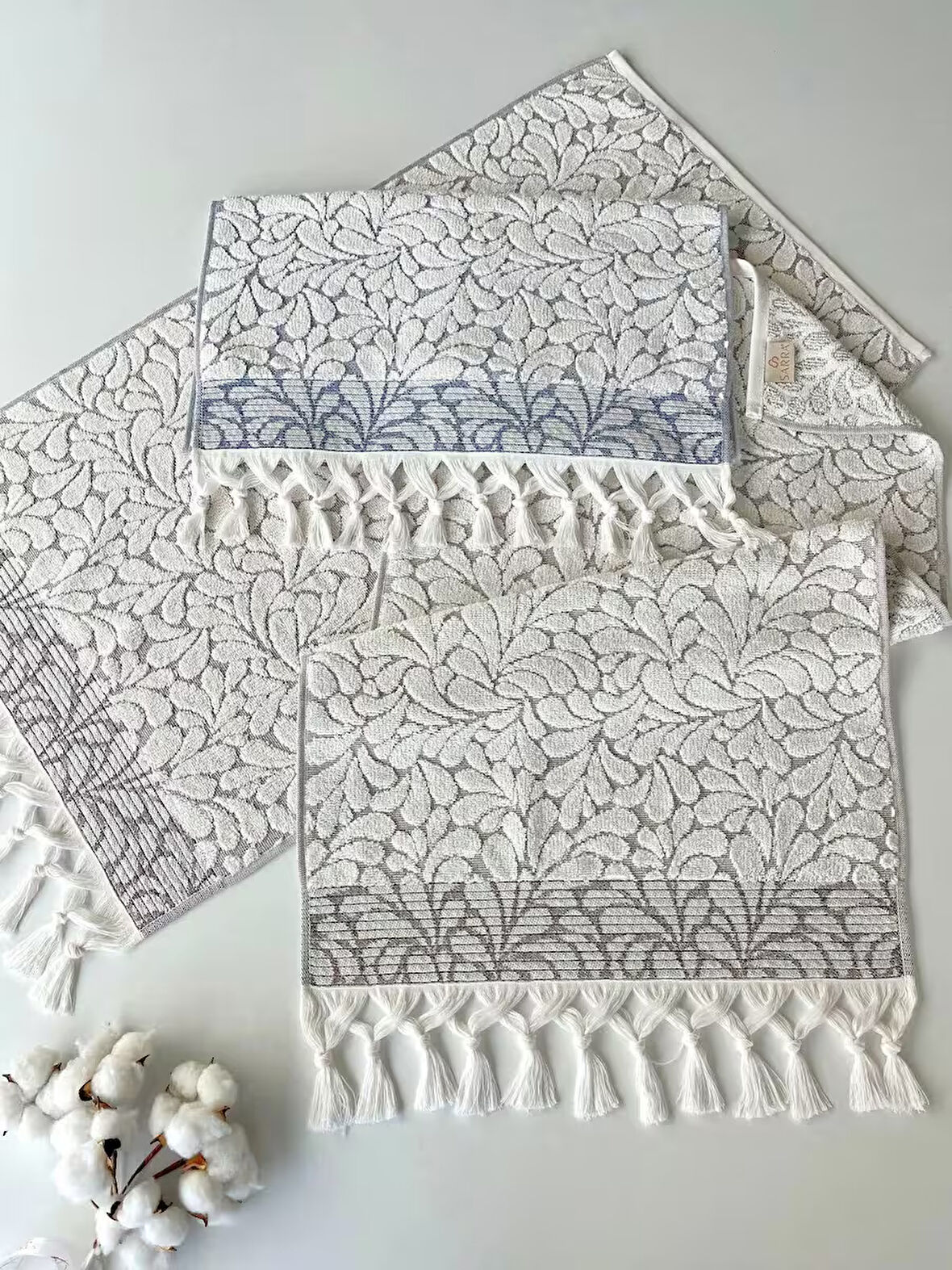 50x90 SARE BAĞLAMALI DAMLA 3'LÜ HAVLU V2