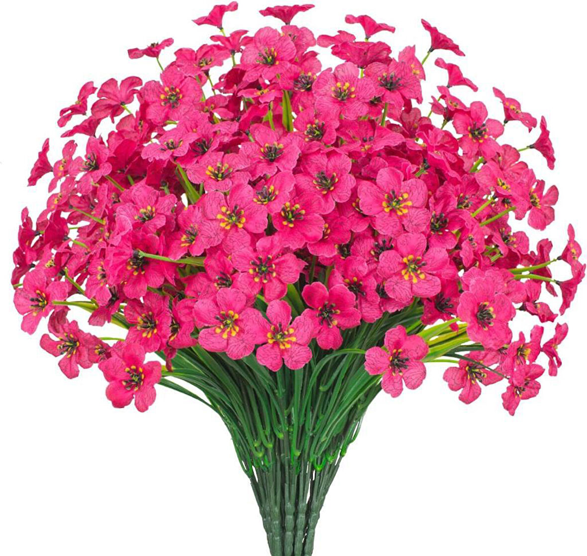 6lı Set Yapay Çiçek Sazlı Mine Fuşya Renk 5 Dallı 33cm