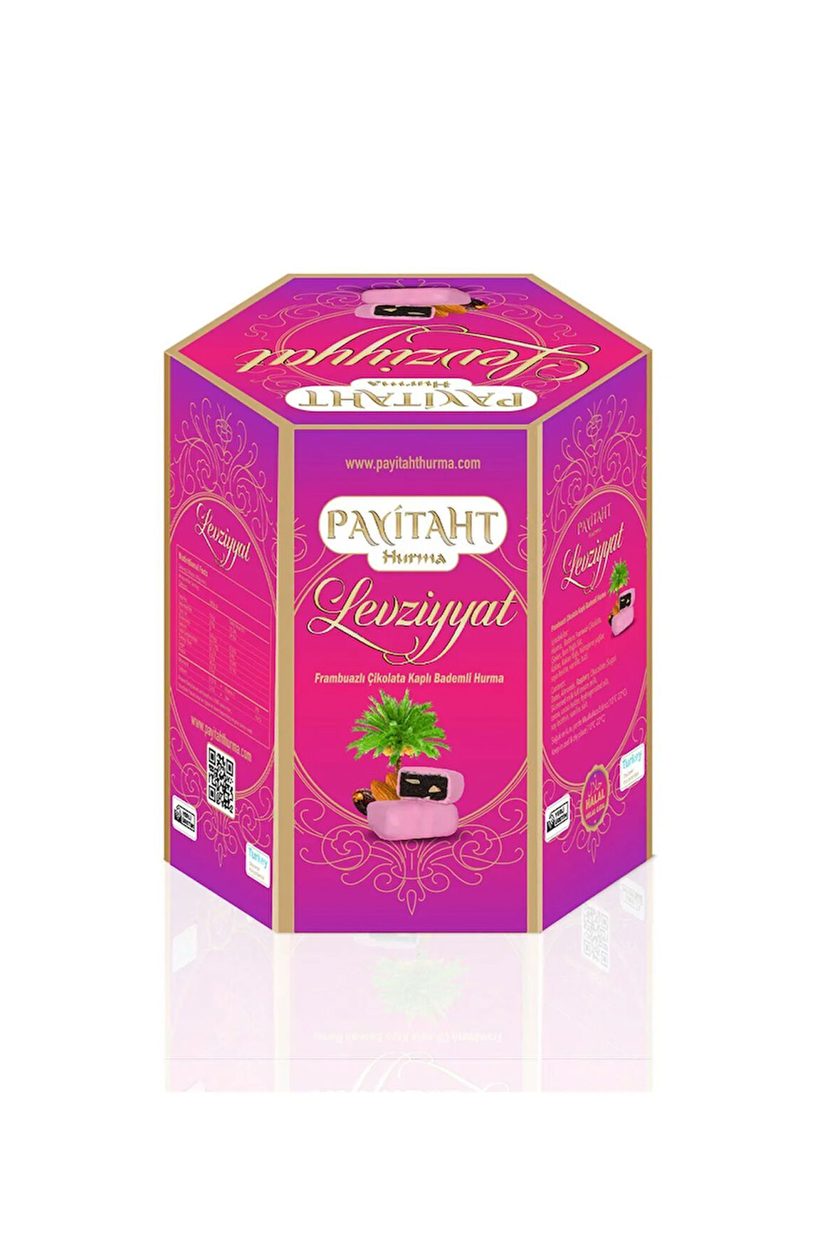 Levziyyat - Frambuazlı Çikolata Kaplı Bademli Hurma 250gr