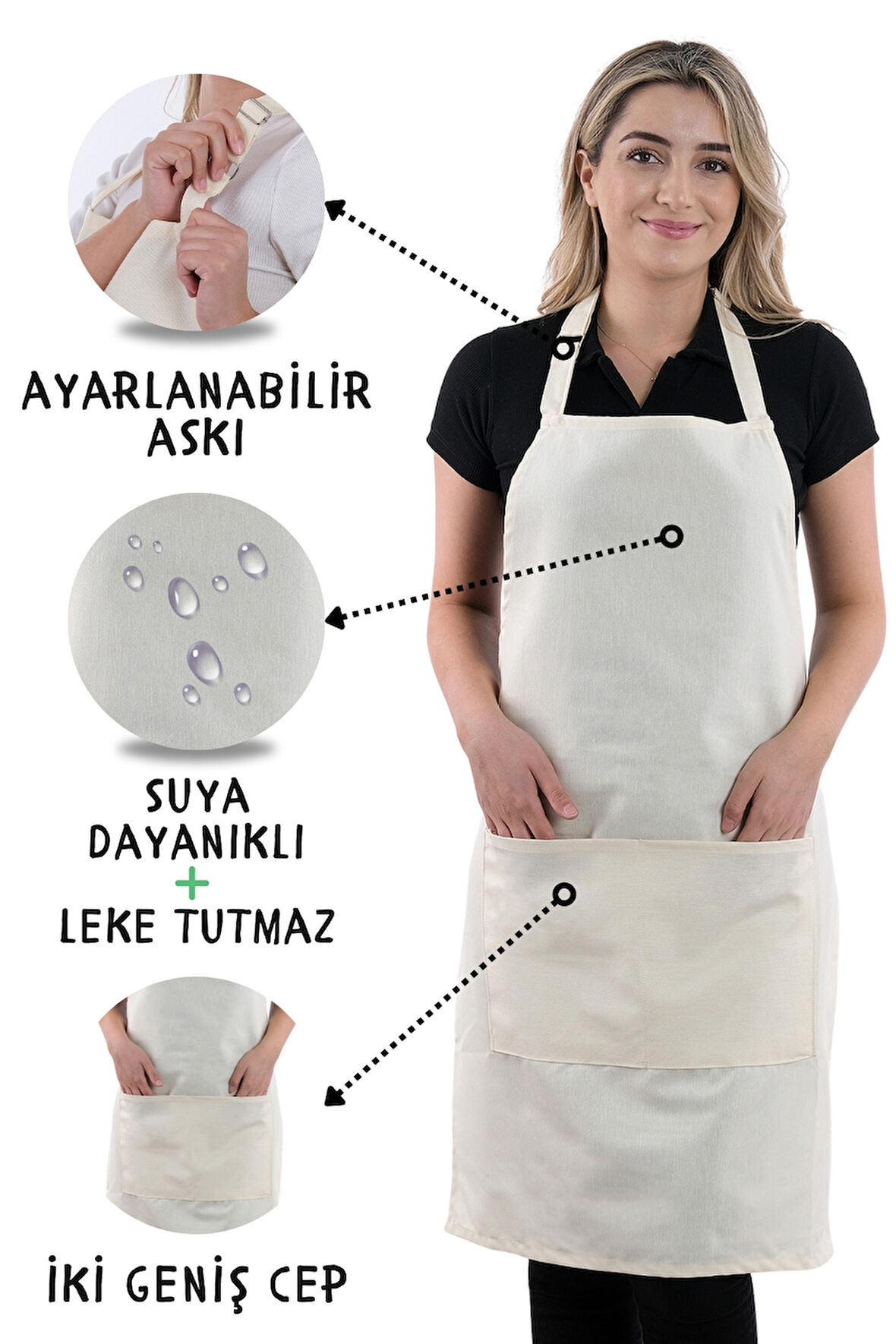 Simple ayar askılı mutfak önlüğü SİMPLE