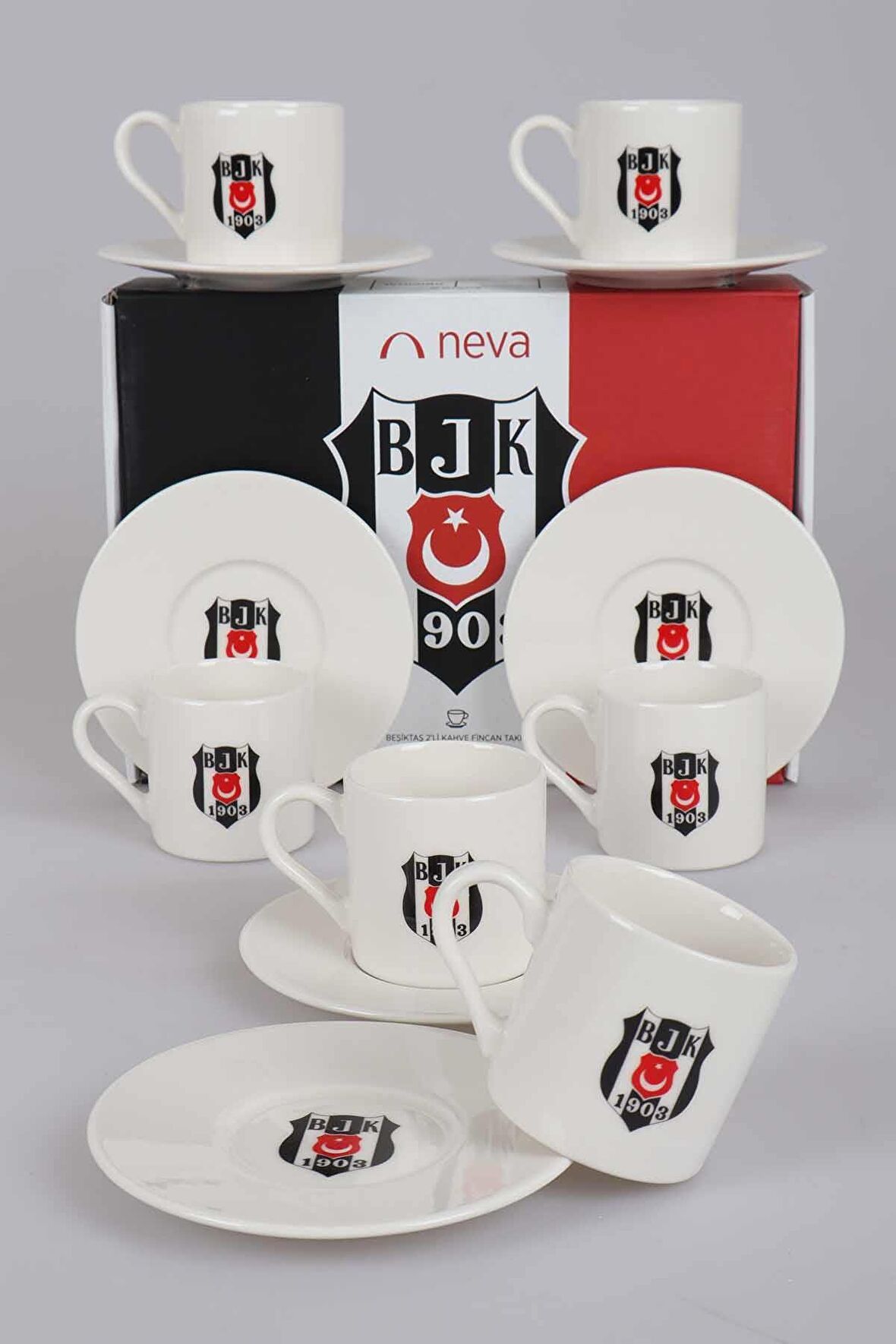 LİSANSLI BEŞİKTAŞ 6 KİŞİLİK TÜRK KAHVESİ FİNCAN TAKIMI