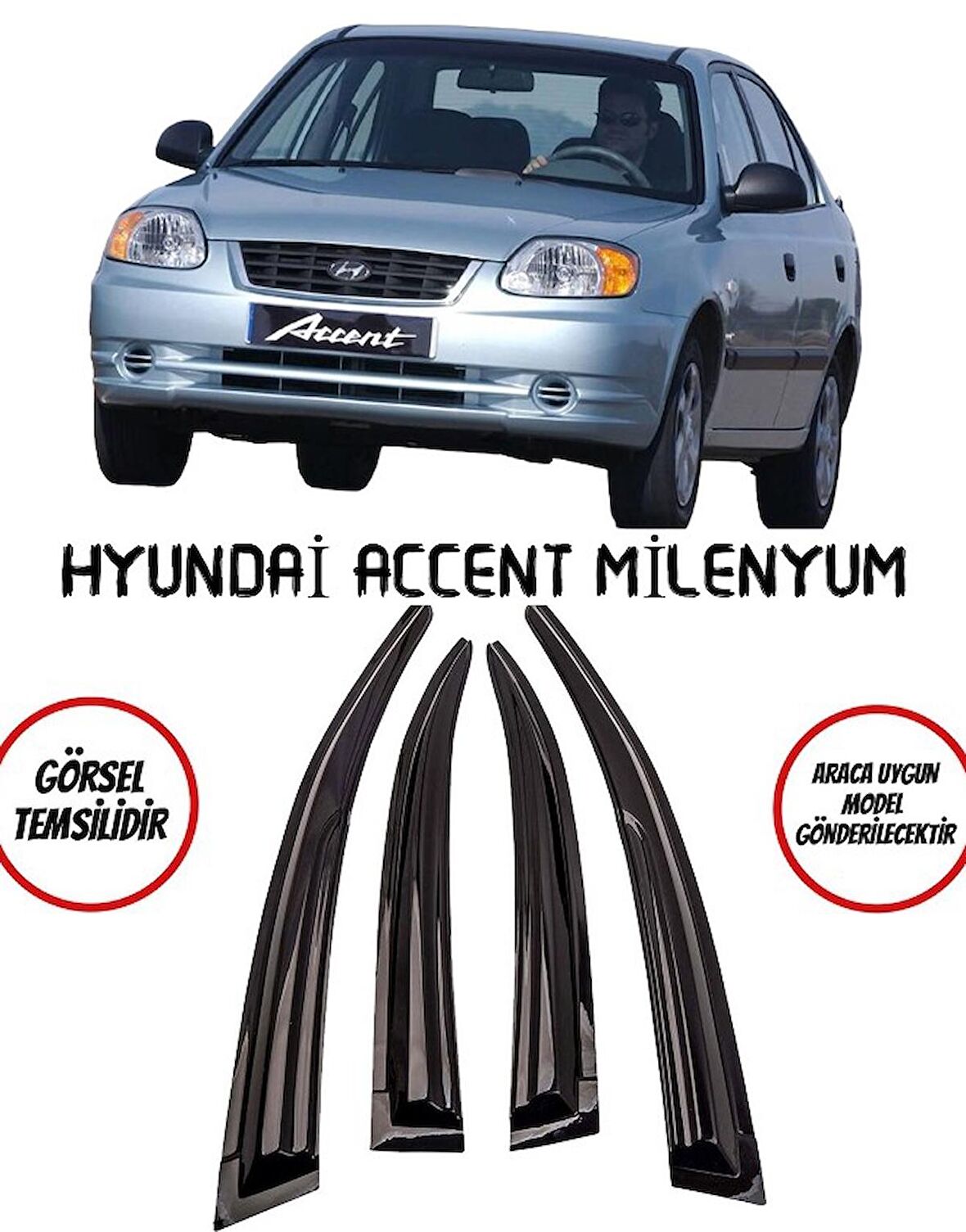 Balp Hyundai Accent Milenyum Cam Rüzgarlık 4lü Takım