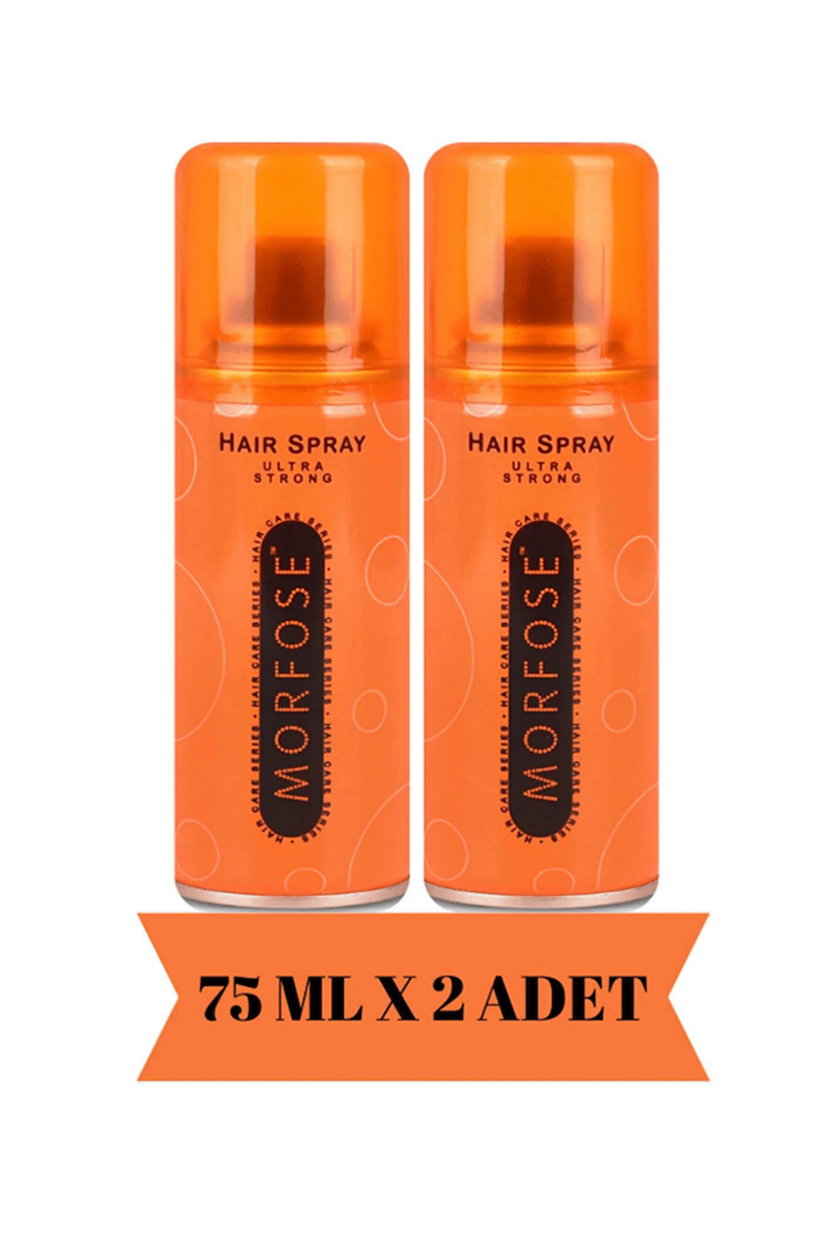 Morfose Saç Spreyi Turuncu Ultra Strong 75 Ml Seyahat Boy 2 Adet