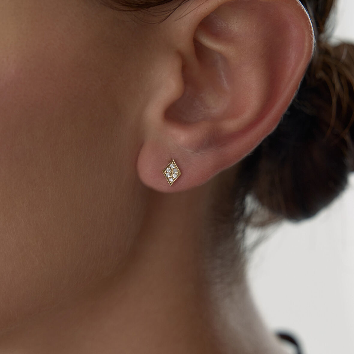 Taşlı Geometrik Küpe