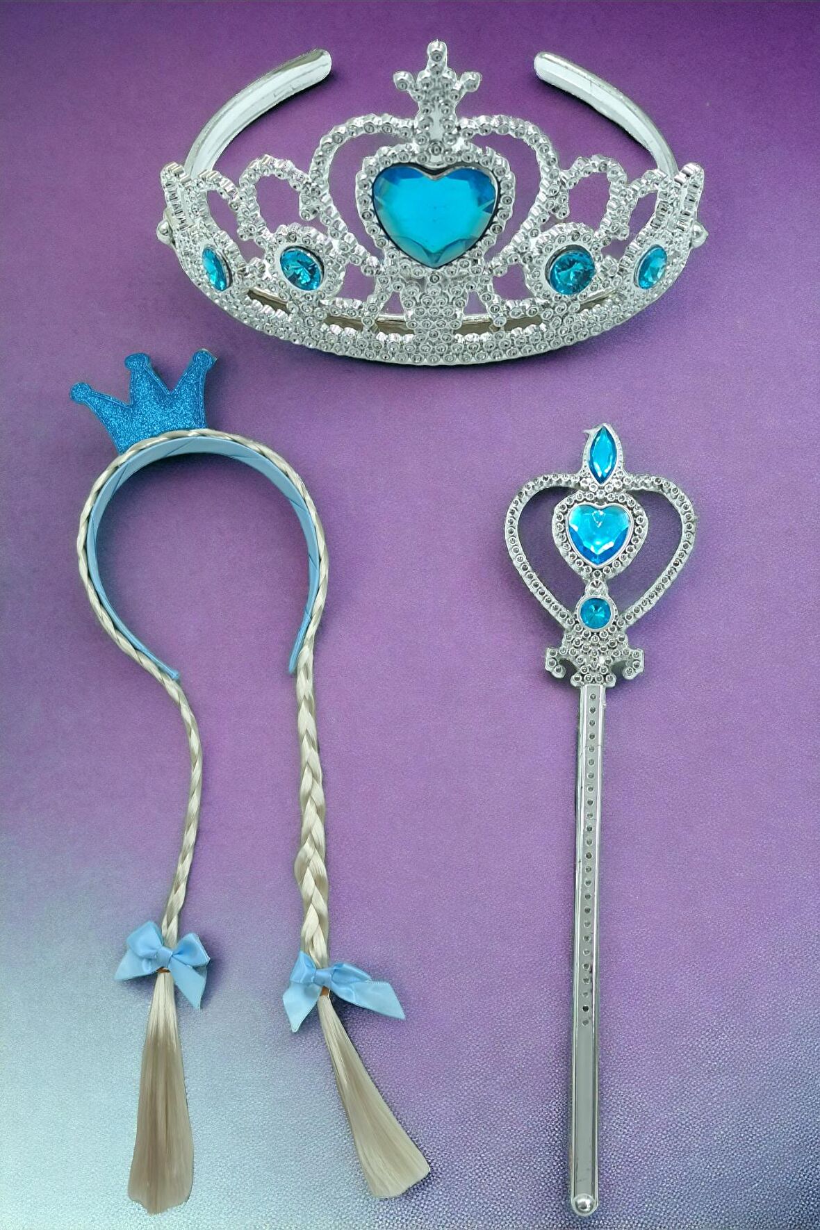 Premium Elsa 3'lü Set Asa Saç Toka 