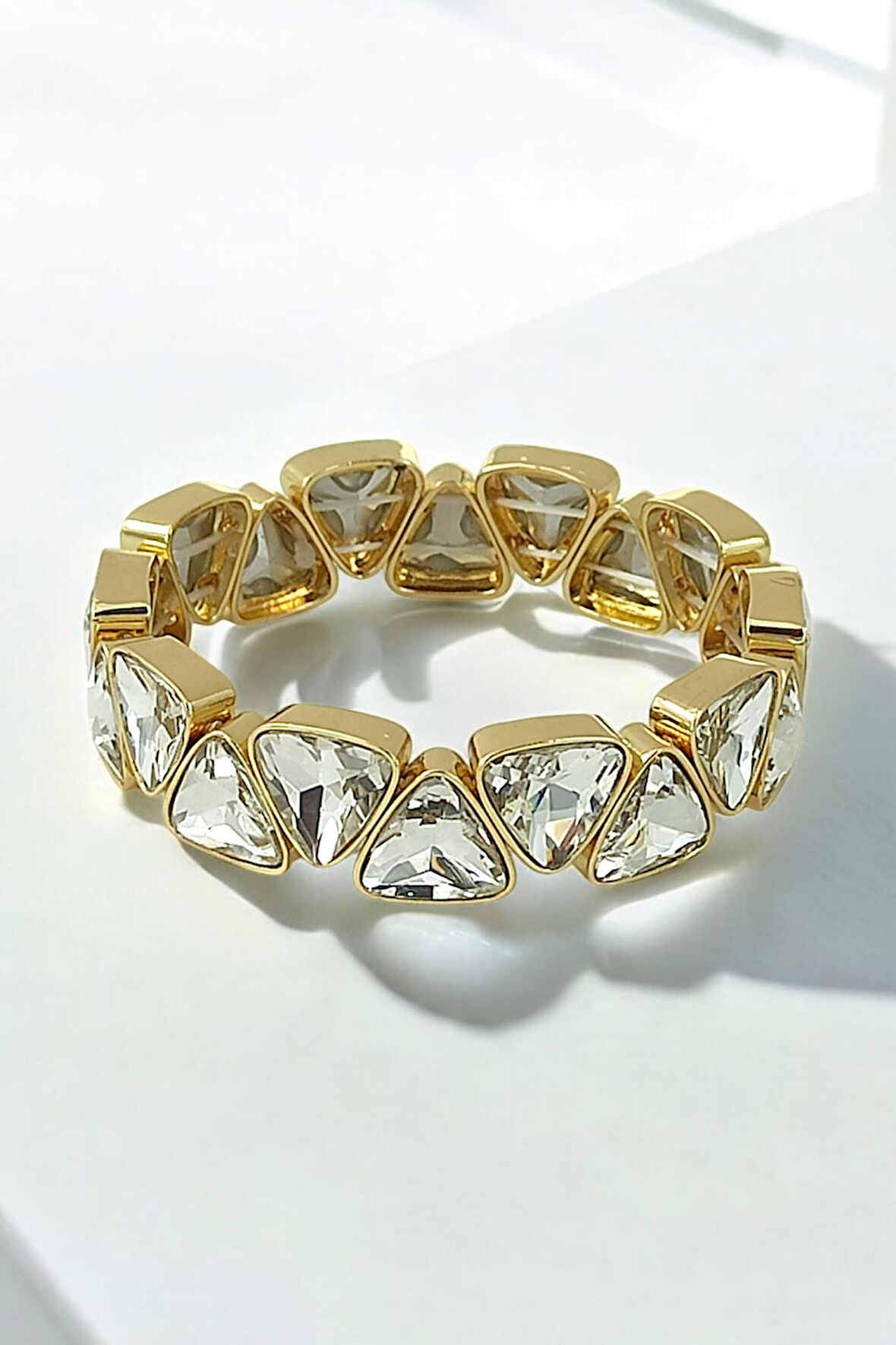 Premium Esnek Kristal Taş Üçgen Bileklik 70836