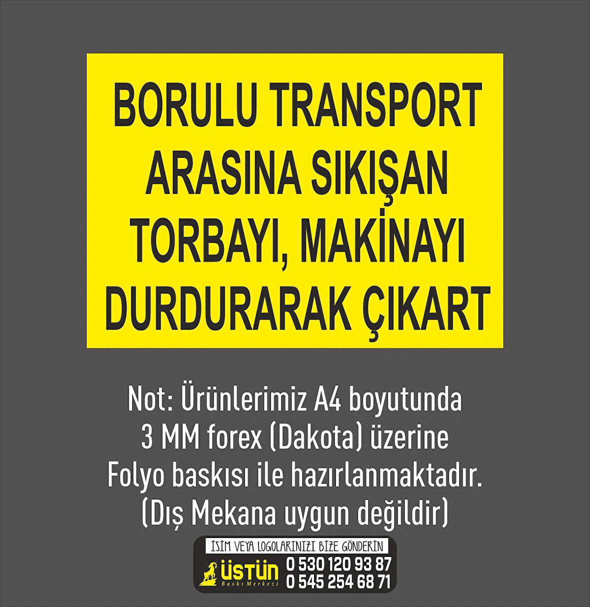 İŞ GÜVENLİĞİ LEVHASI BORULU TRANSPORT ARASINA SIKIŞAN TORBAYI, MAKİNAYI DURDURARAK ÇIKART