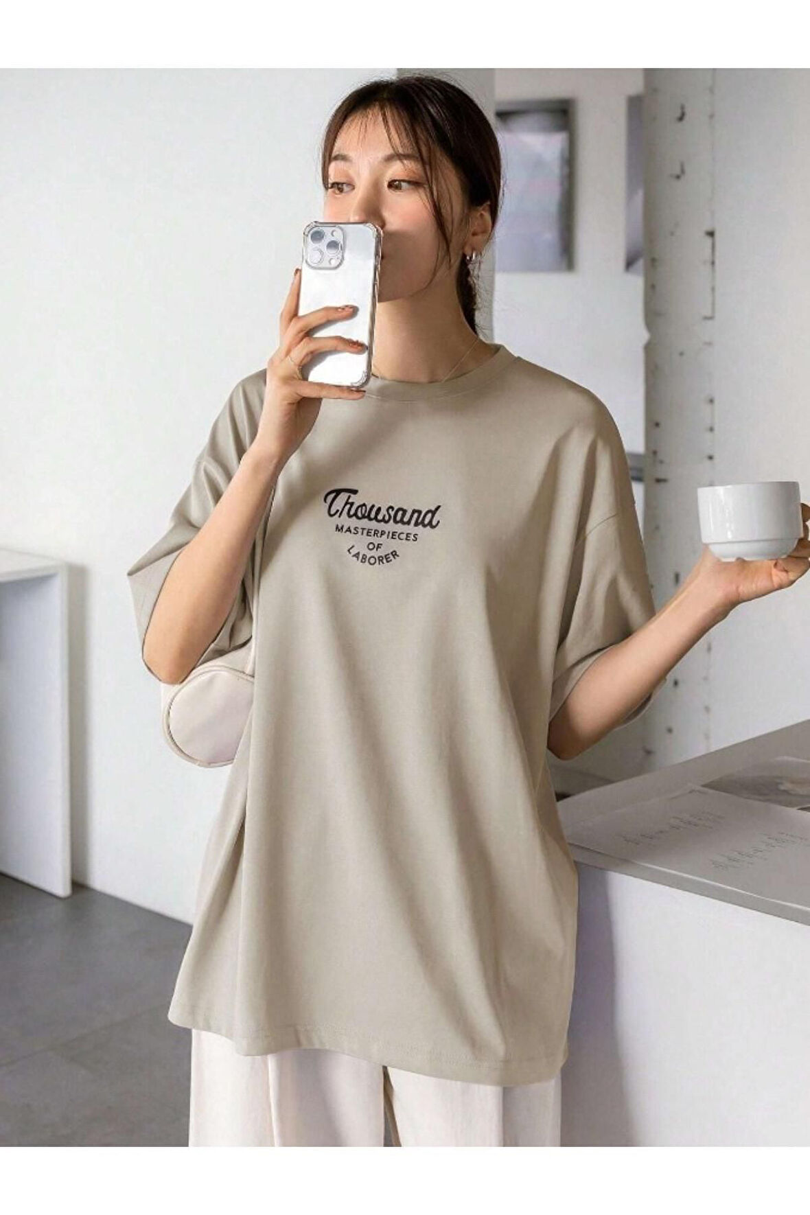 Kadın Thousand Baskılı Oversize T-shirt