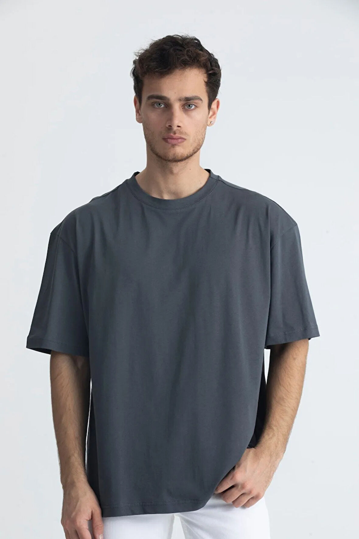 Oversize Basic T-shirt Antrasit