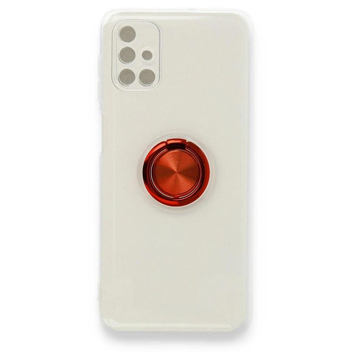 Samsung Galaxy A12 Kılıf Gros Yüzüklü Şeffaf Silikon