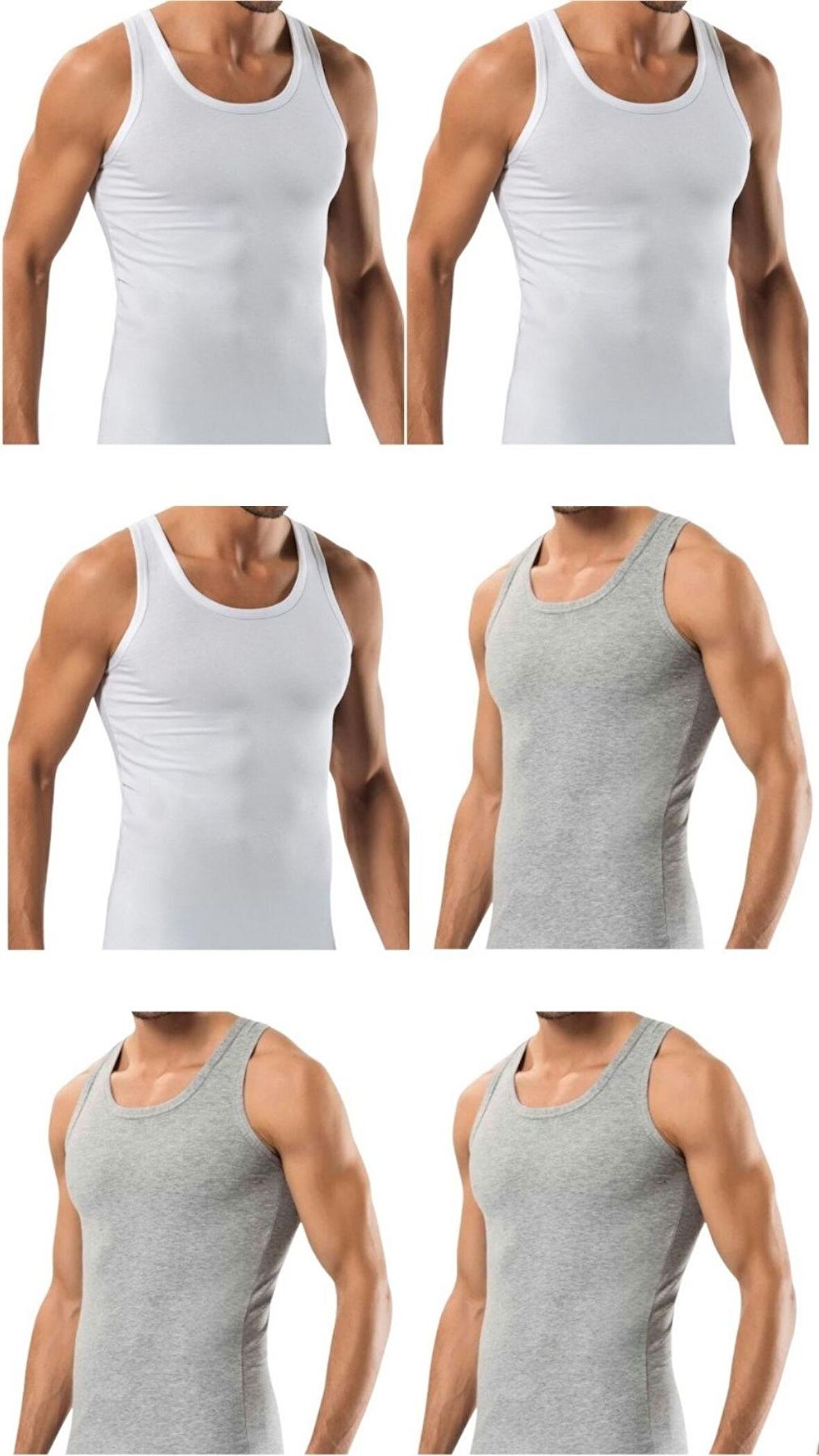 6 Adet Erkek Slim Fit Dar Kalıp Likralı Penye Sporcu Atleti(Rambo Atleti)