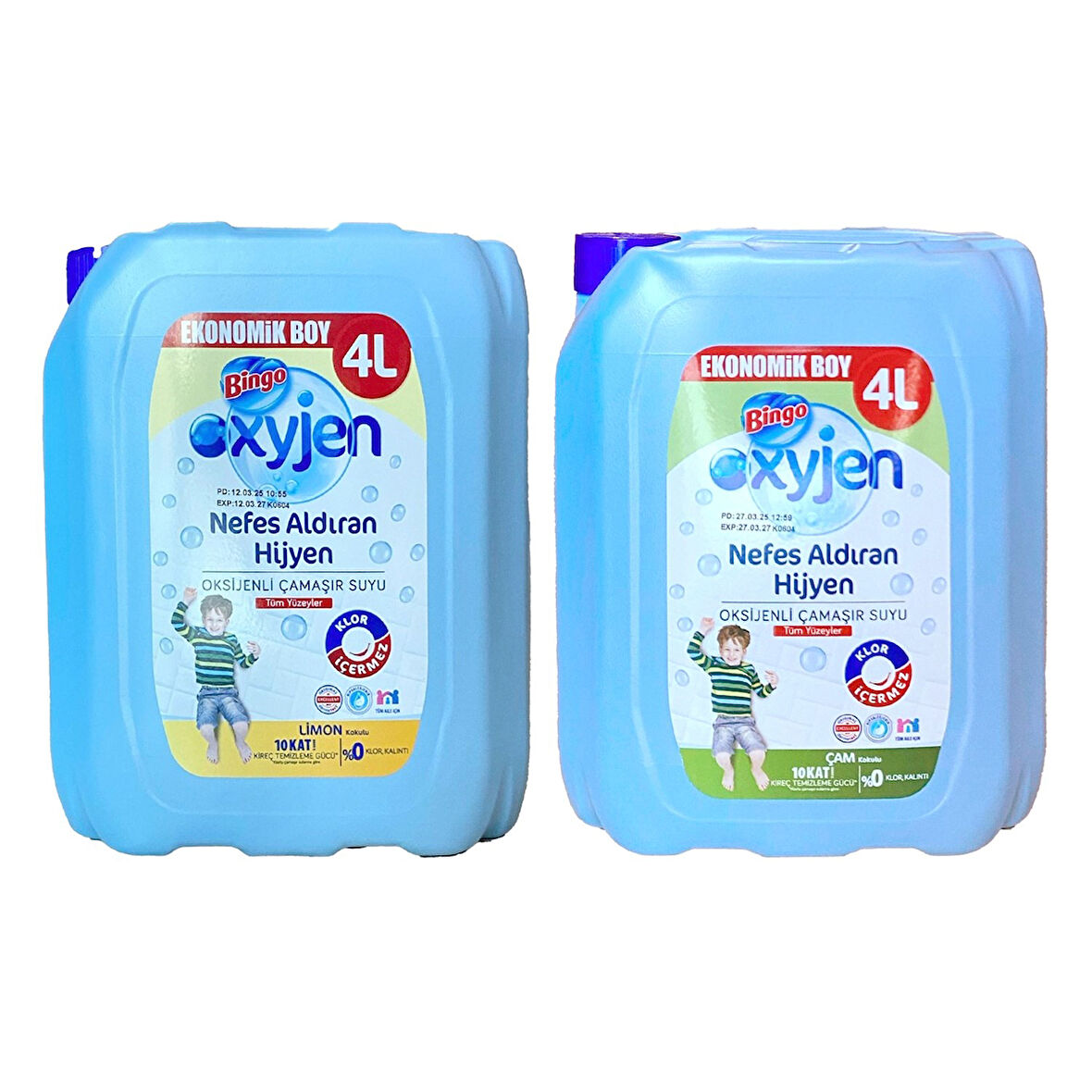 Bingo Oksijenli Çamaşır Suyu 4 lt Çam ve Limon 2 li