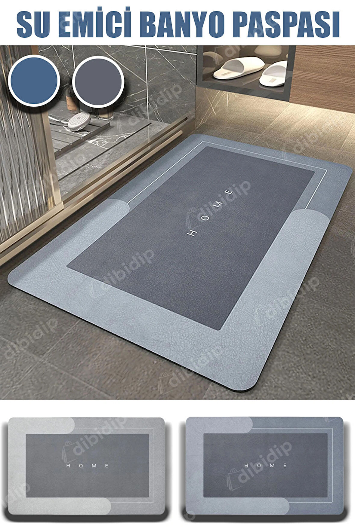 🚀SU EMİCİ MAVİ BANYO PASPASI