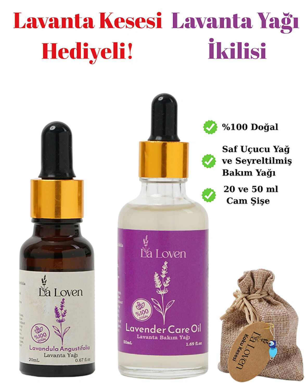Lavanta Yağı İkilisi | Saf Lavanta Yağı ve Lavanta Bakım Yağı