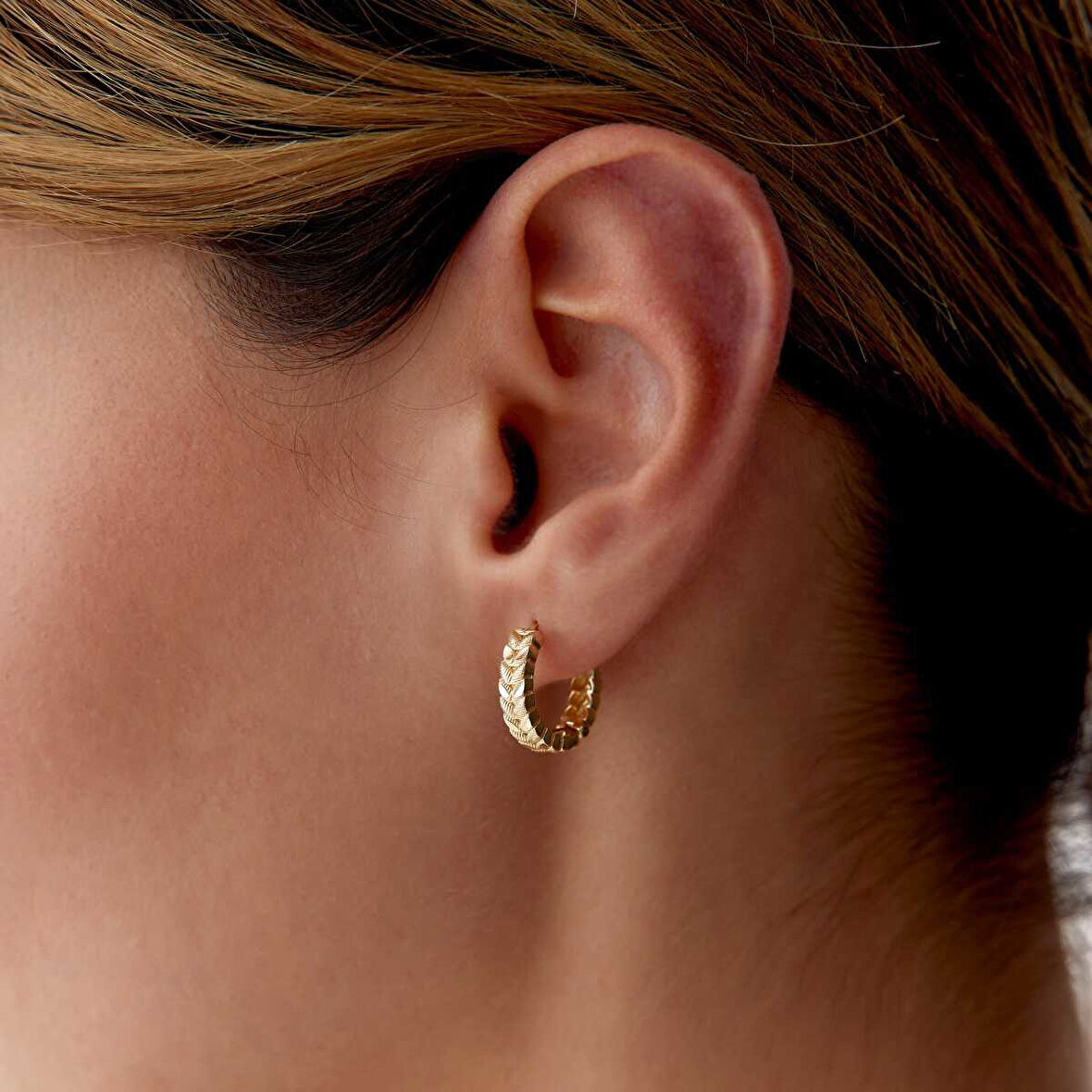 Aynalı Başak Halka Küpe