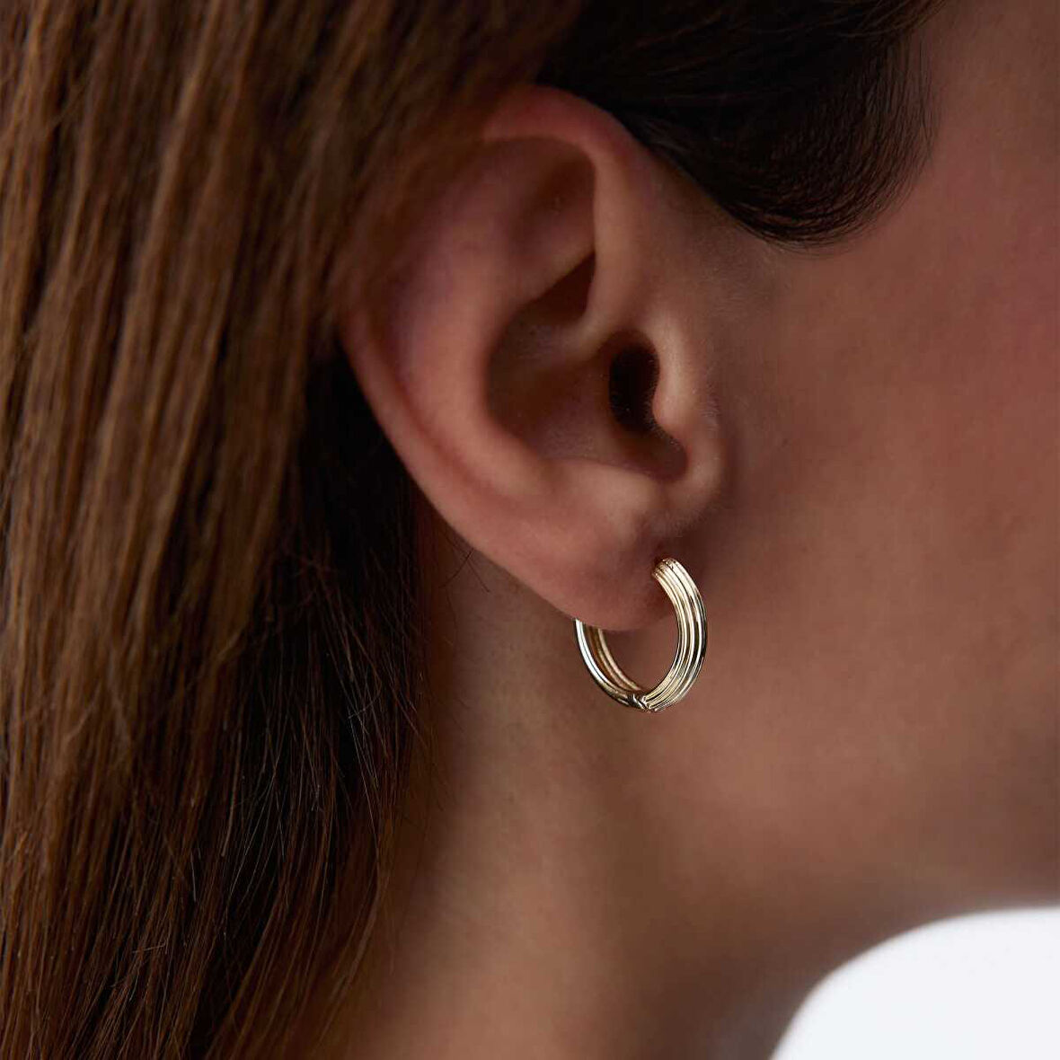 Çizgili Halka J Küpe