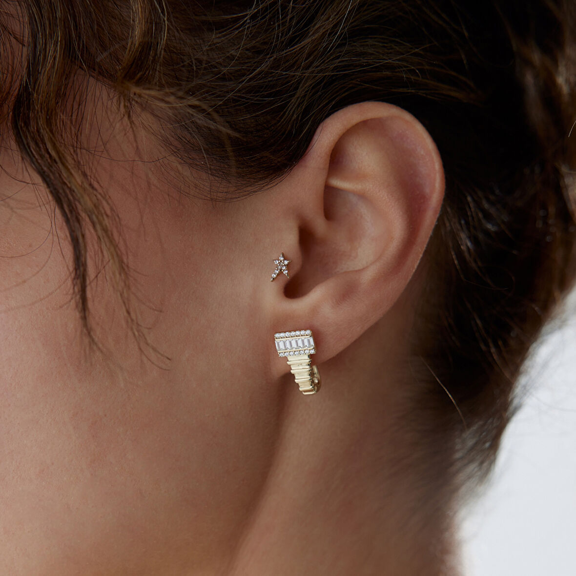 Baget Taşlı Naja Küpe