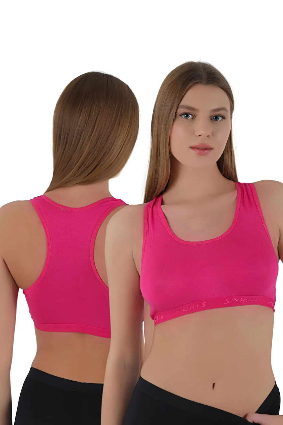 Kadın Kalın Askılı Pedsiz Sporcu Crop  | S-M, L-XL